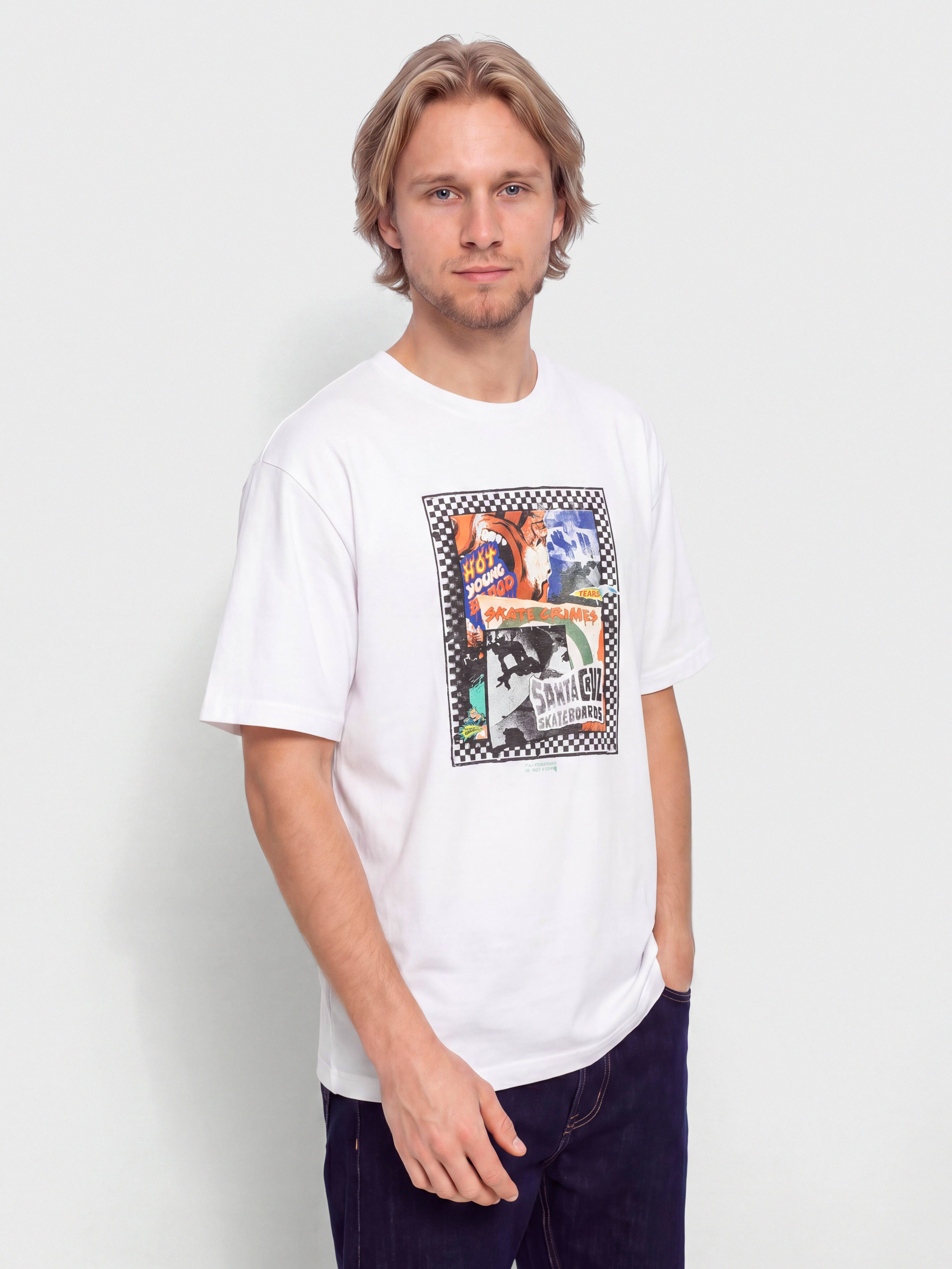 Santa Cruz Ad Collage Front T-Shirt (white)