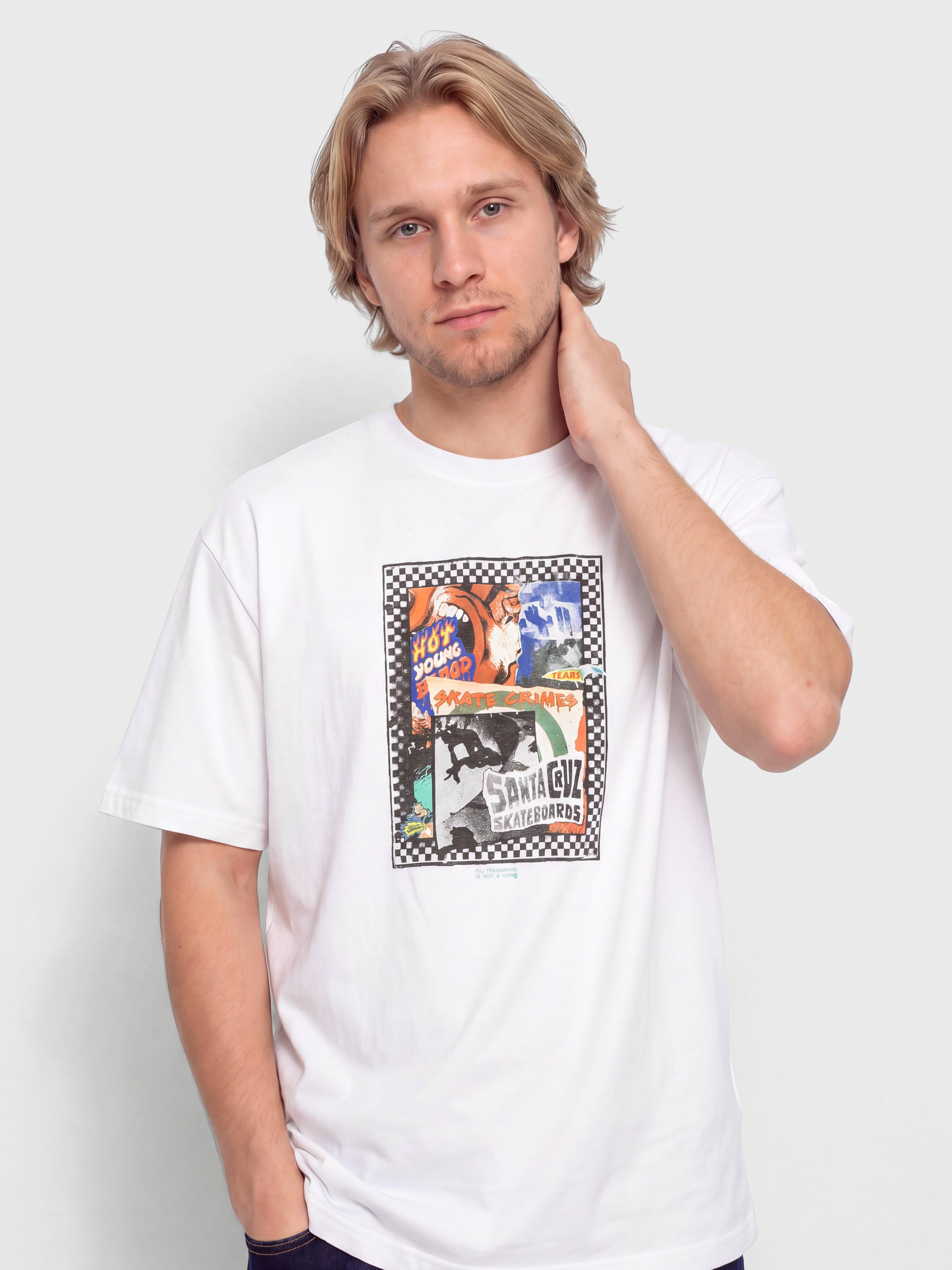 Santa Cruz Ad Collage Front T-Shirt (white)