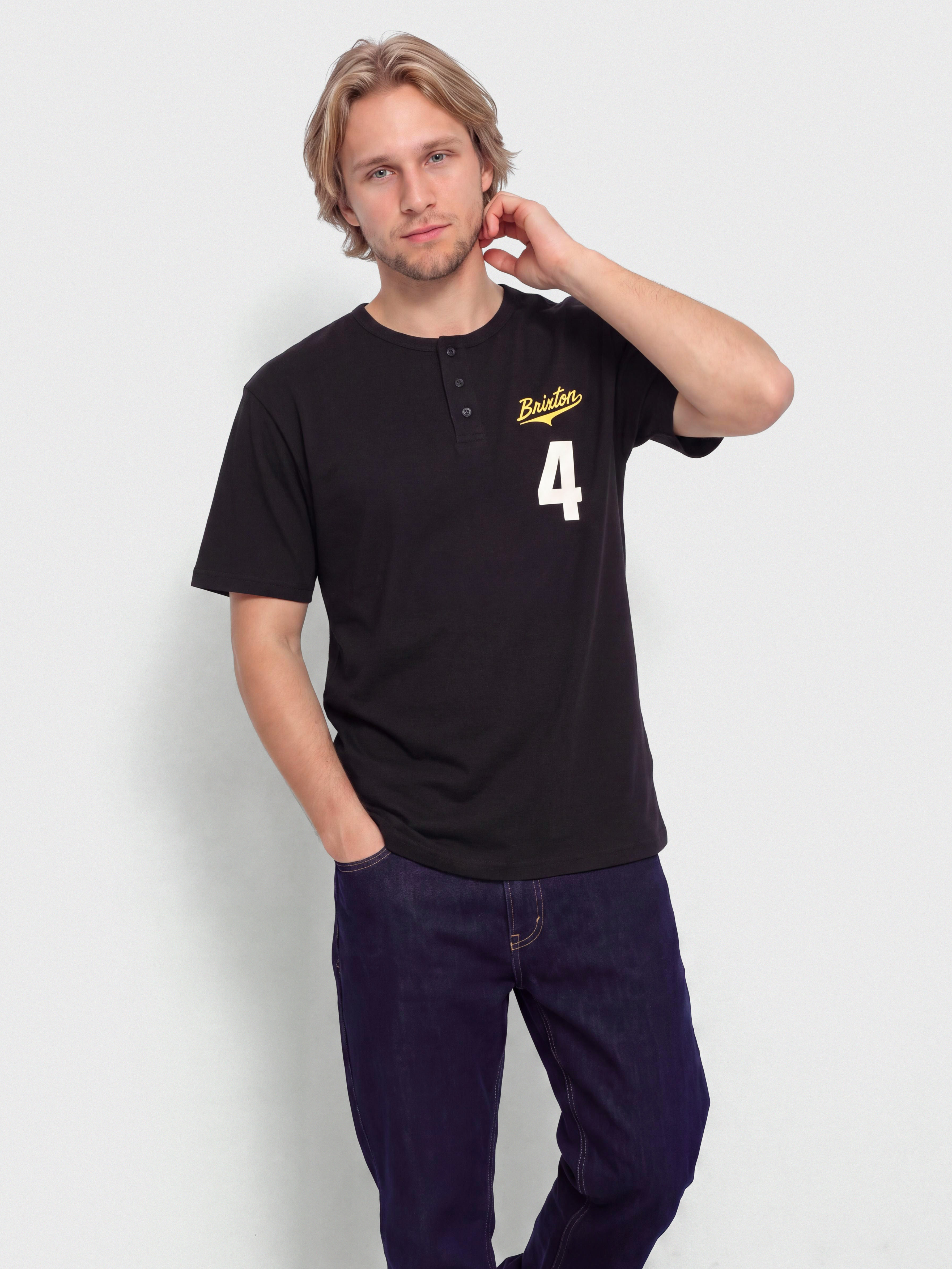 Brixton The League Baseball T-Shirt (black/black)