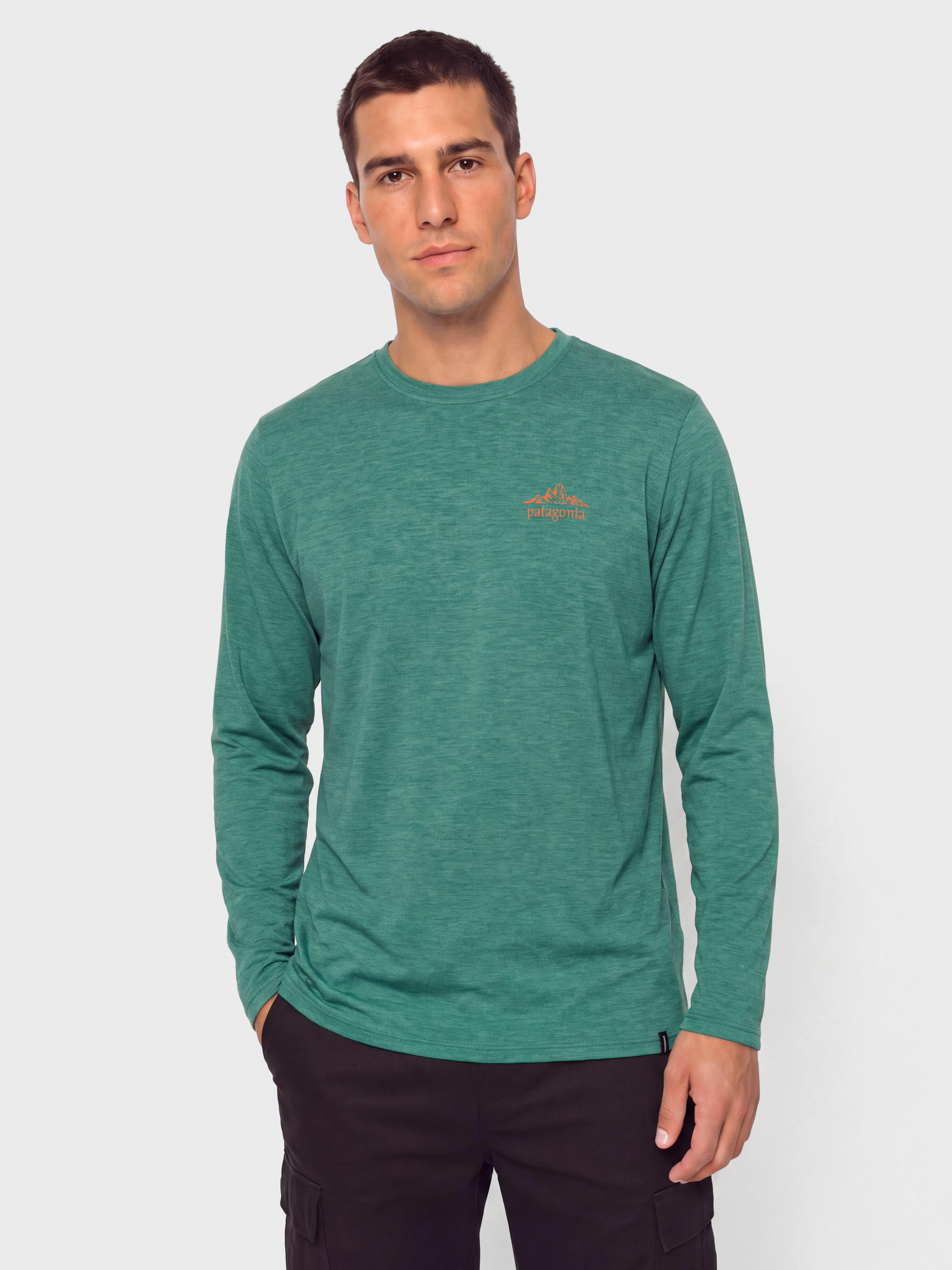 Patagonia Capilene Cool Cloud Crag Longsleeve (gem green/light gem green)