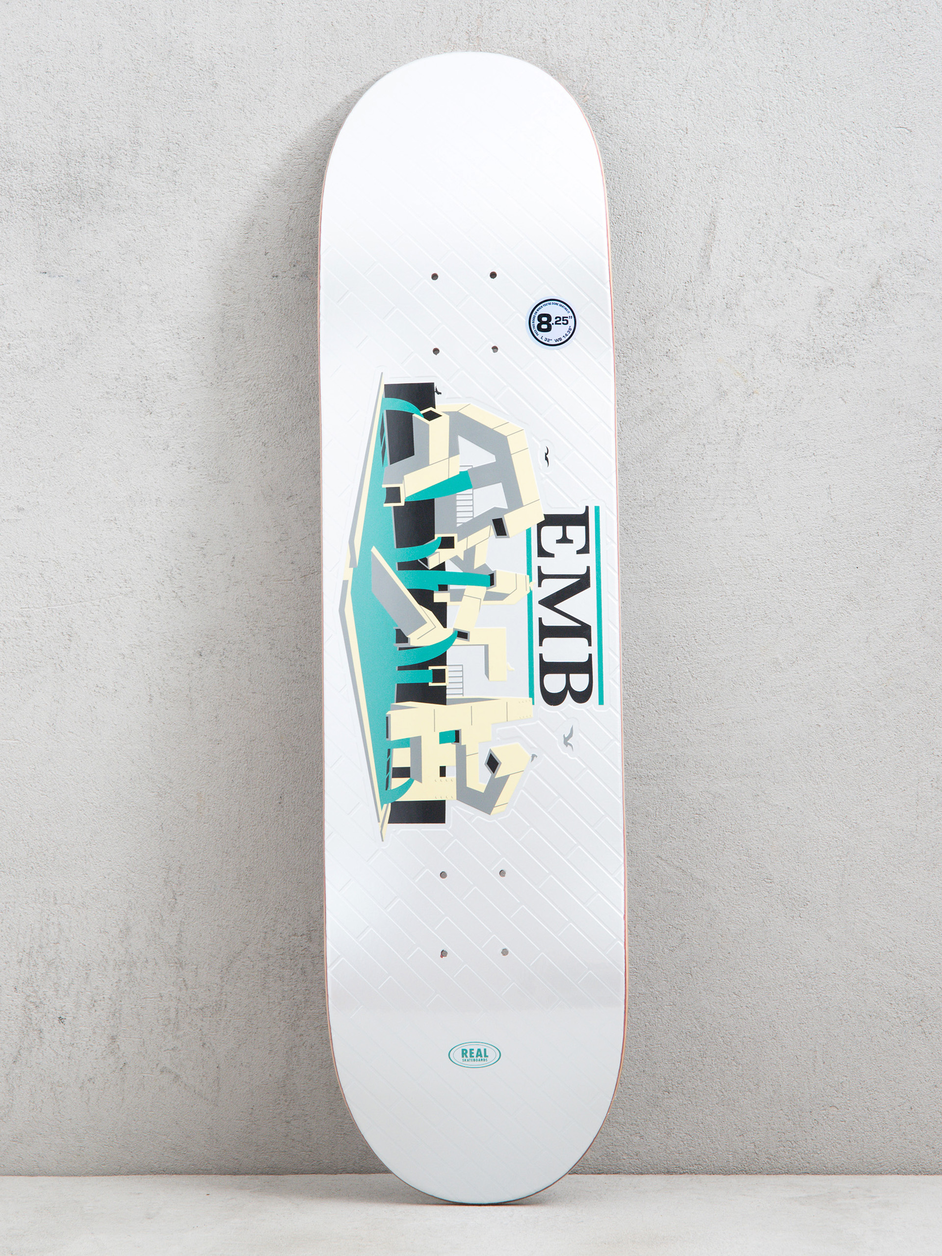 Real Team Emb Deck (white)