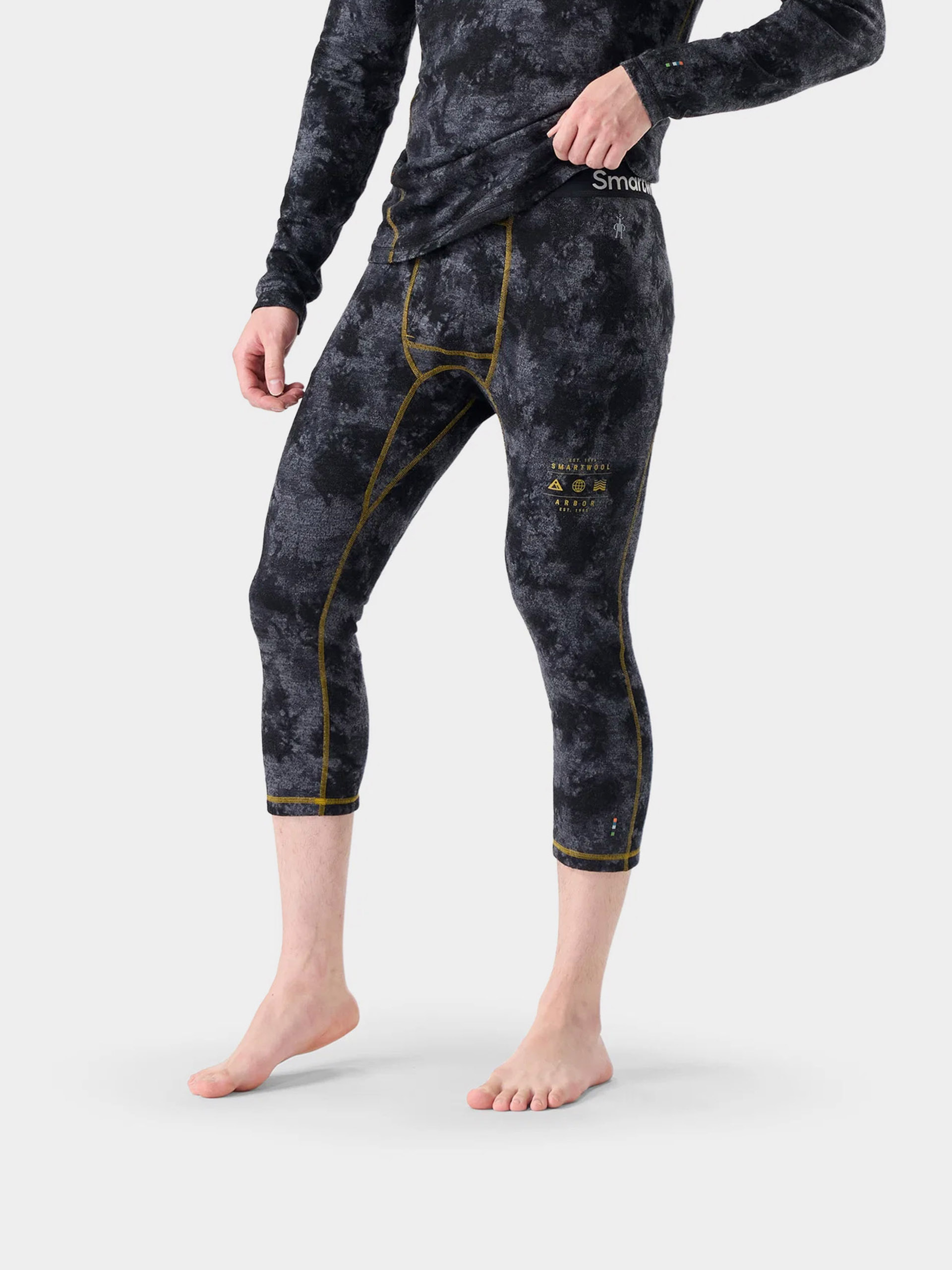 Smartwool Active leggings Classic Thermal Merino Base Layer 3/4 Boxed (black tie dye/honey gold)