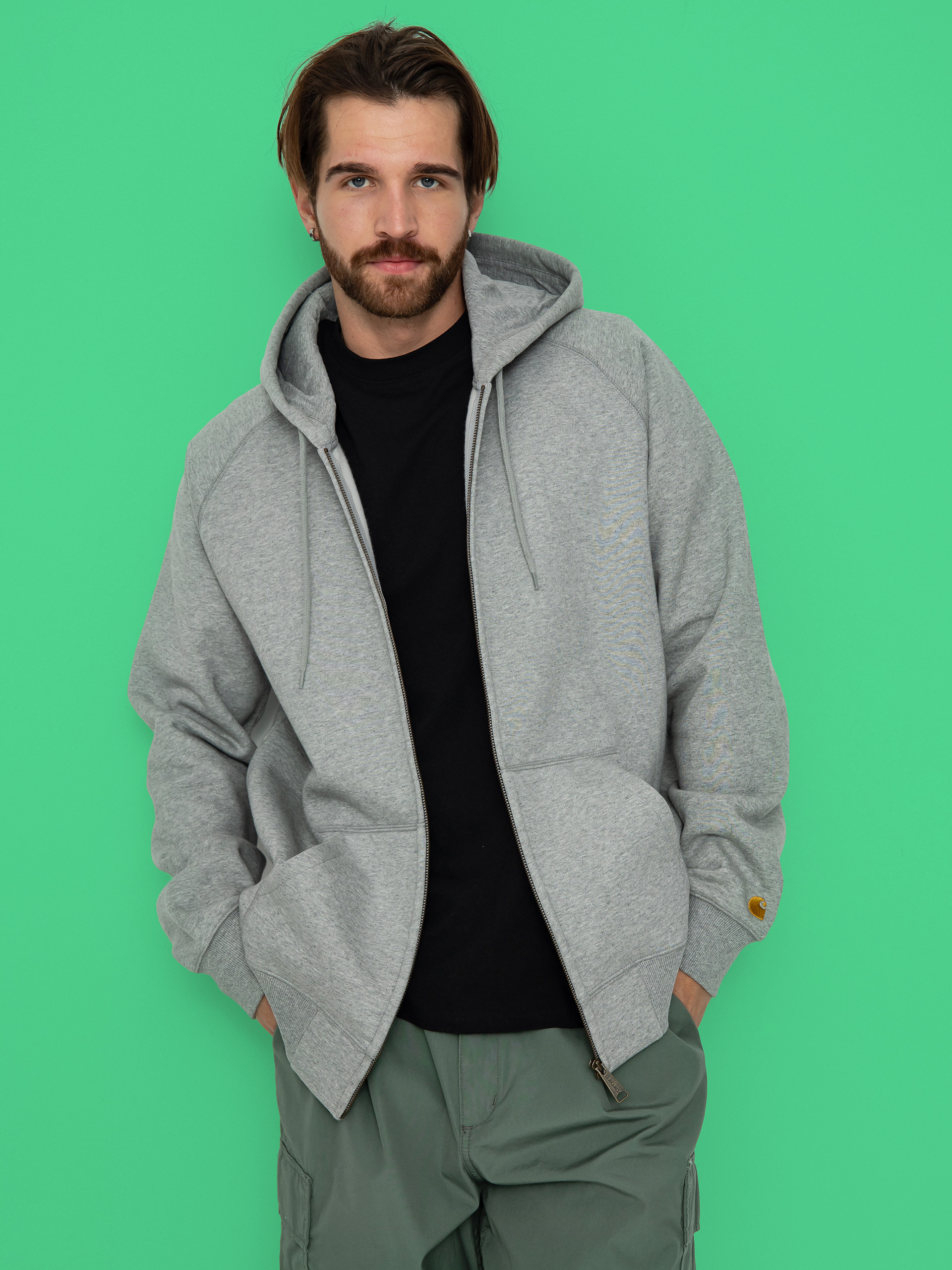 Carhartt WIP Hoodie Chase ZHD (grey heather/gold)