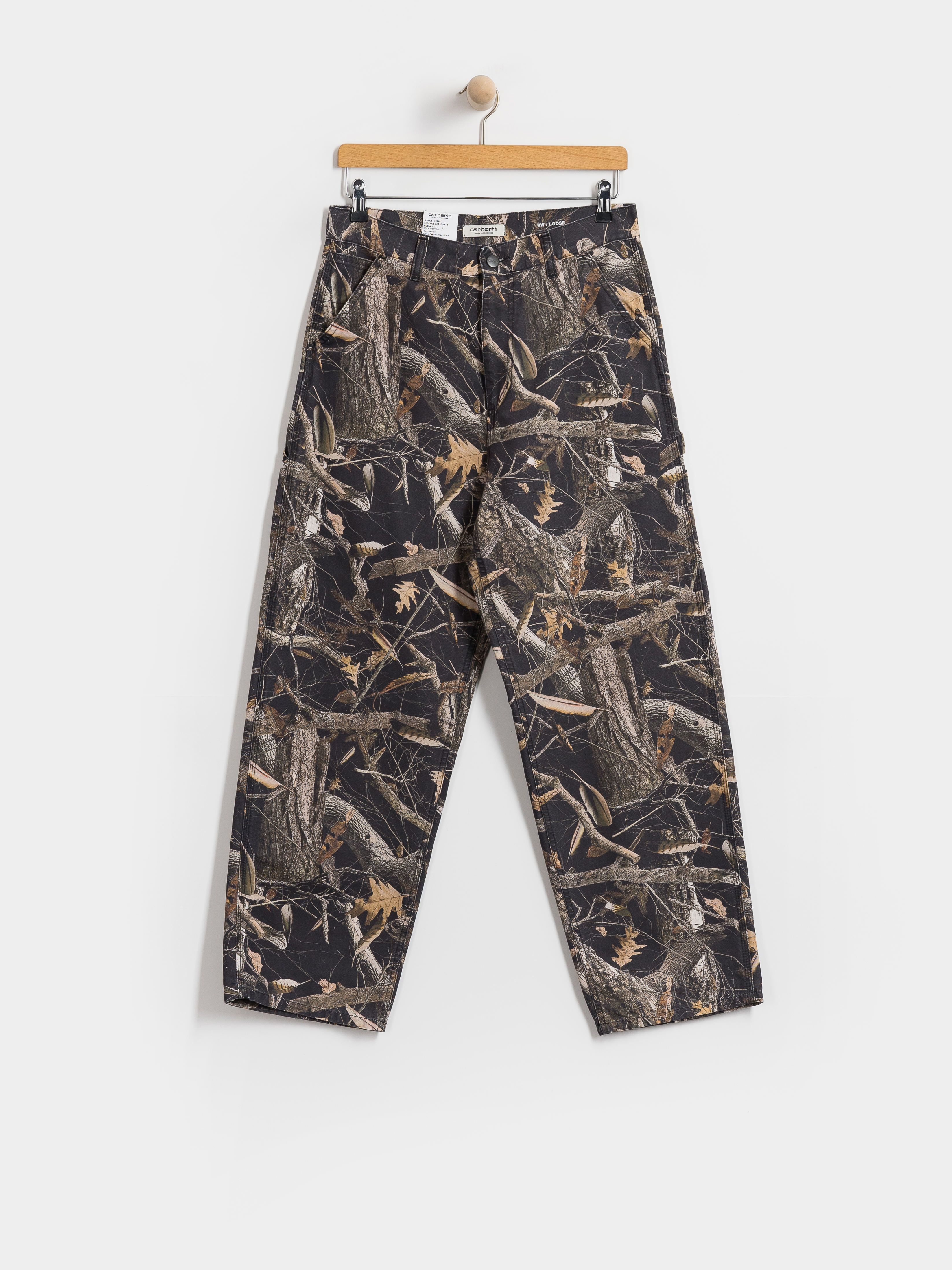 Carhartt WIP Hose Brandon Single Knee Wmn (camo feather tree black/heavy stone wash)
