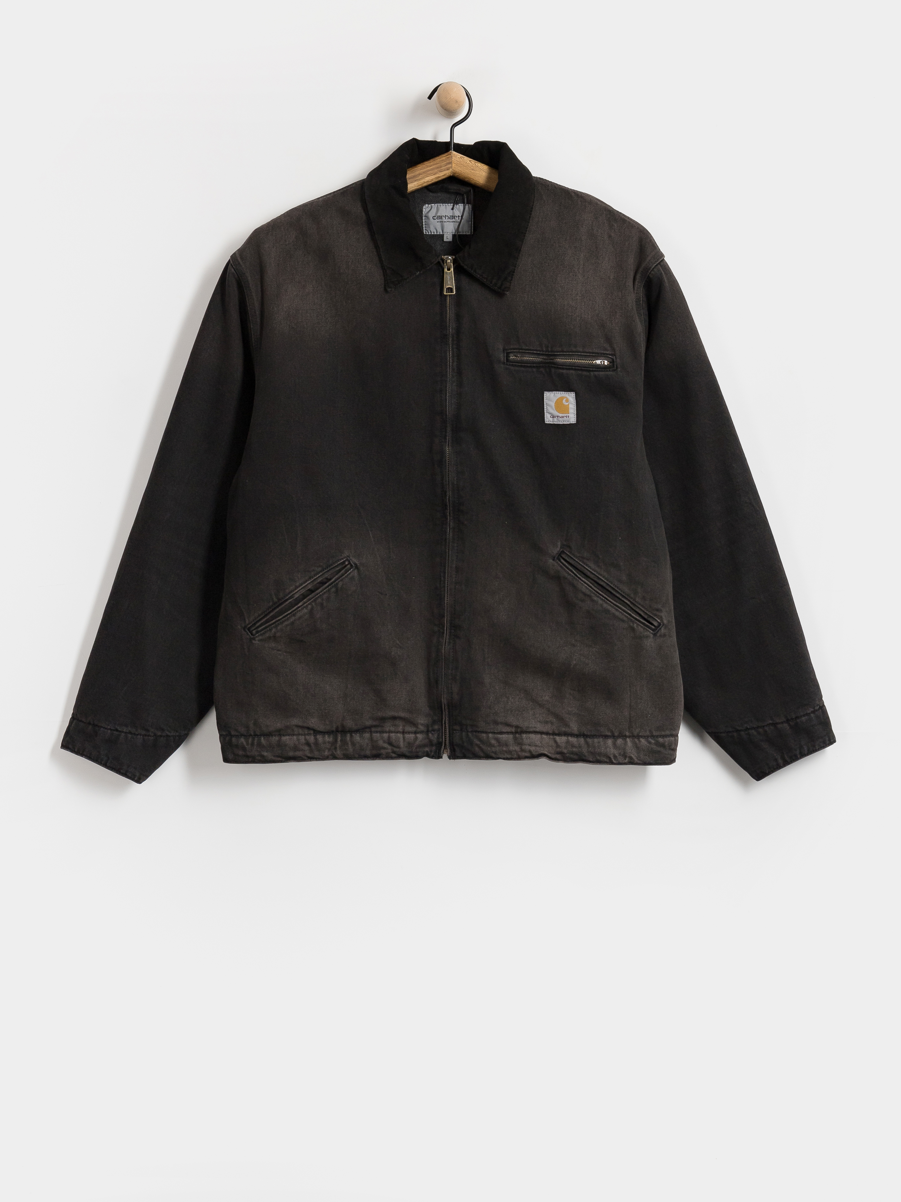 ジャケット・アウター Carhartt WIP OG SANTA JACKET Black aged Carhartt WIP Jacket OG Santa Fe - black (black/black)