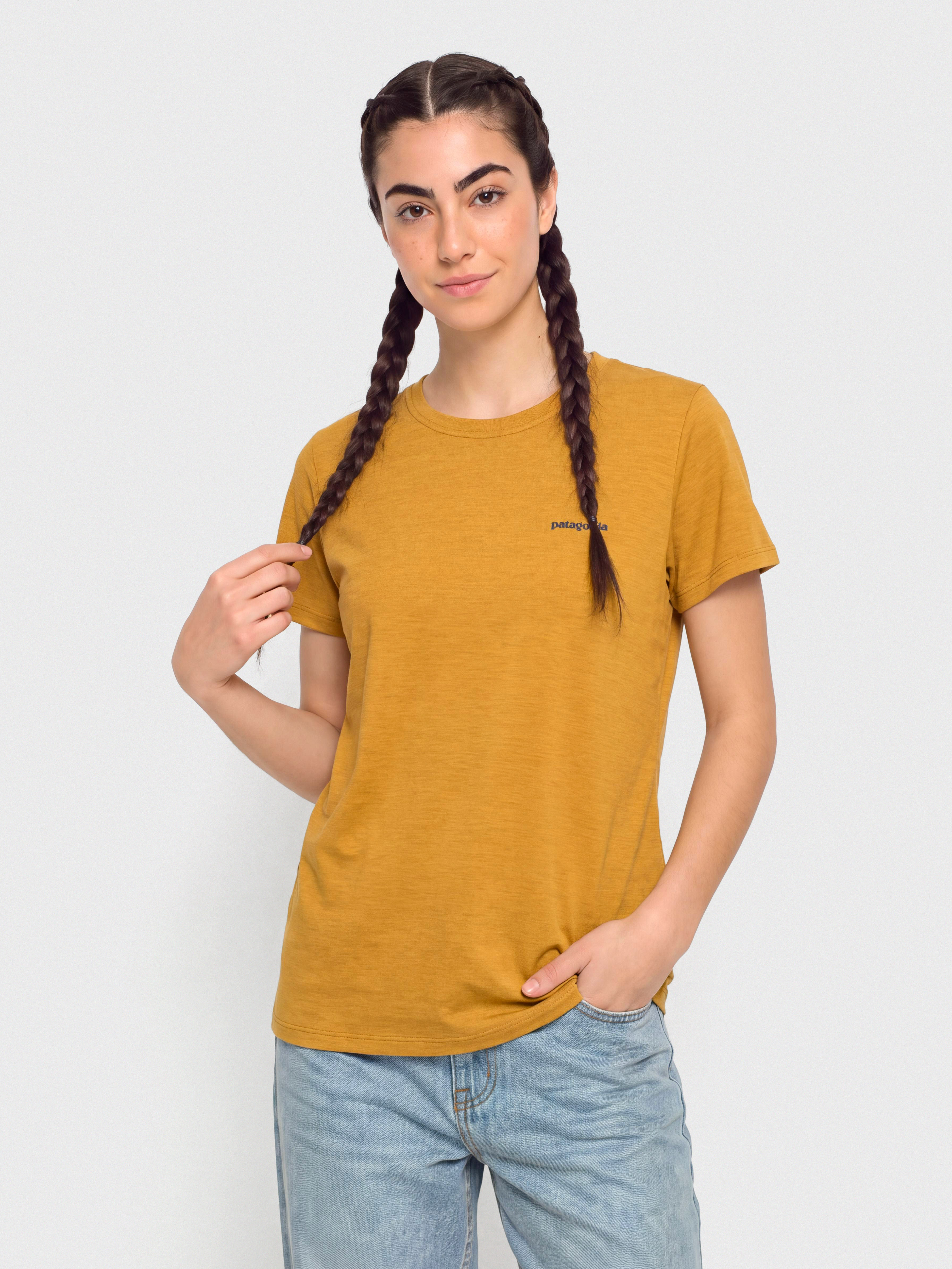 Patagonia Cap Cool Daily Boardshort Logo T-shirt Wmn (cinnamon brown dark cinnamon brown x dye)