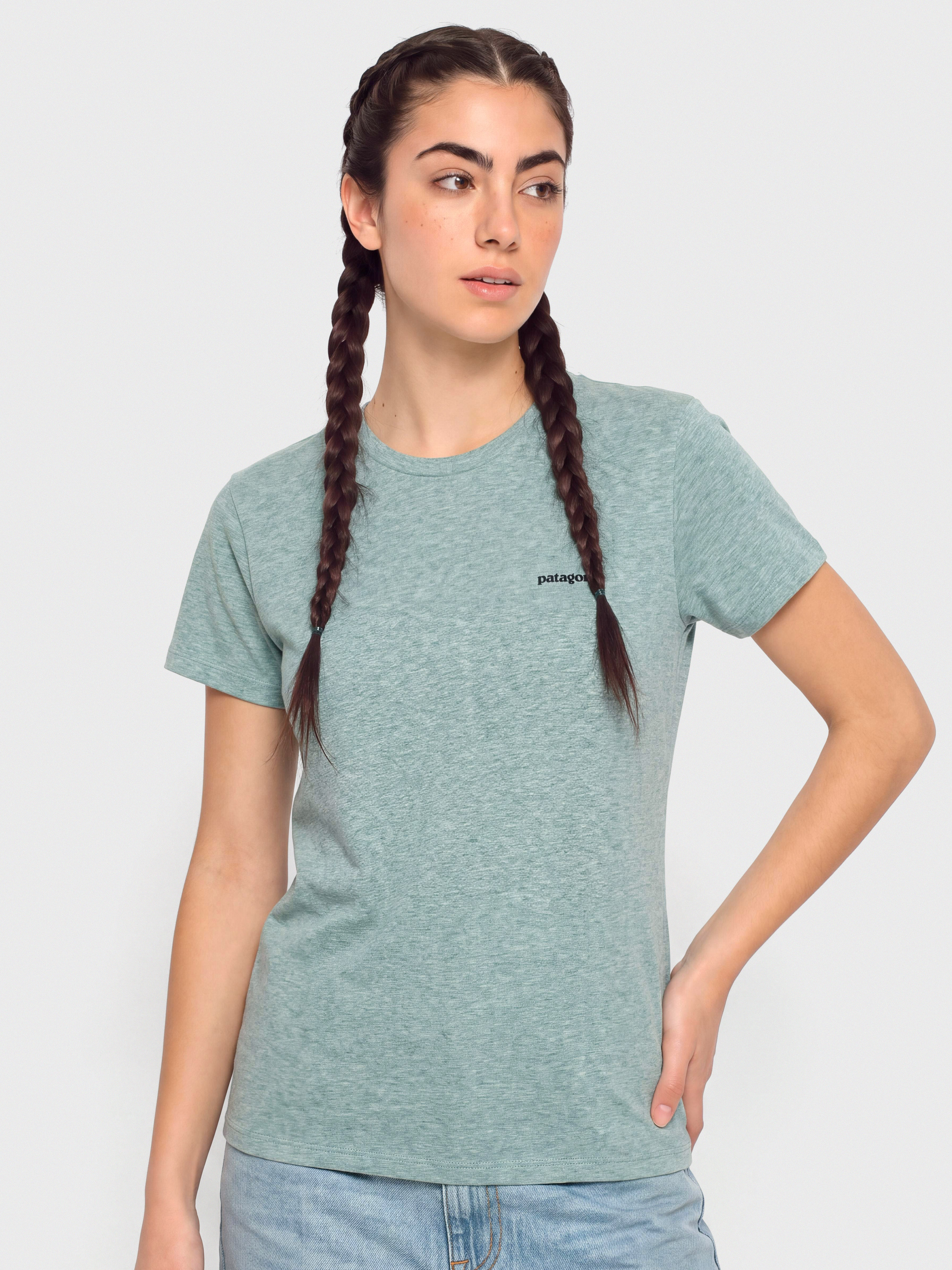 Patagonia T-Shirt P 6 Logo Responsibili Wmn (blue sage)