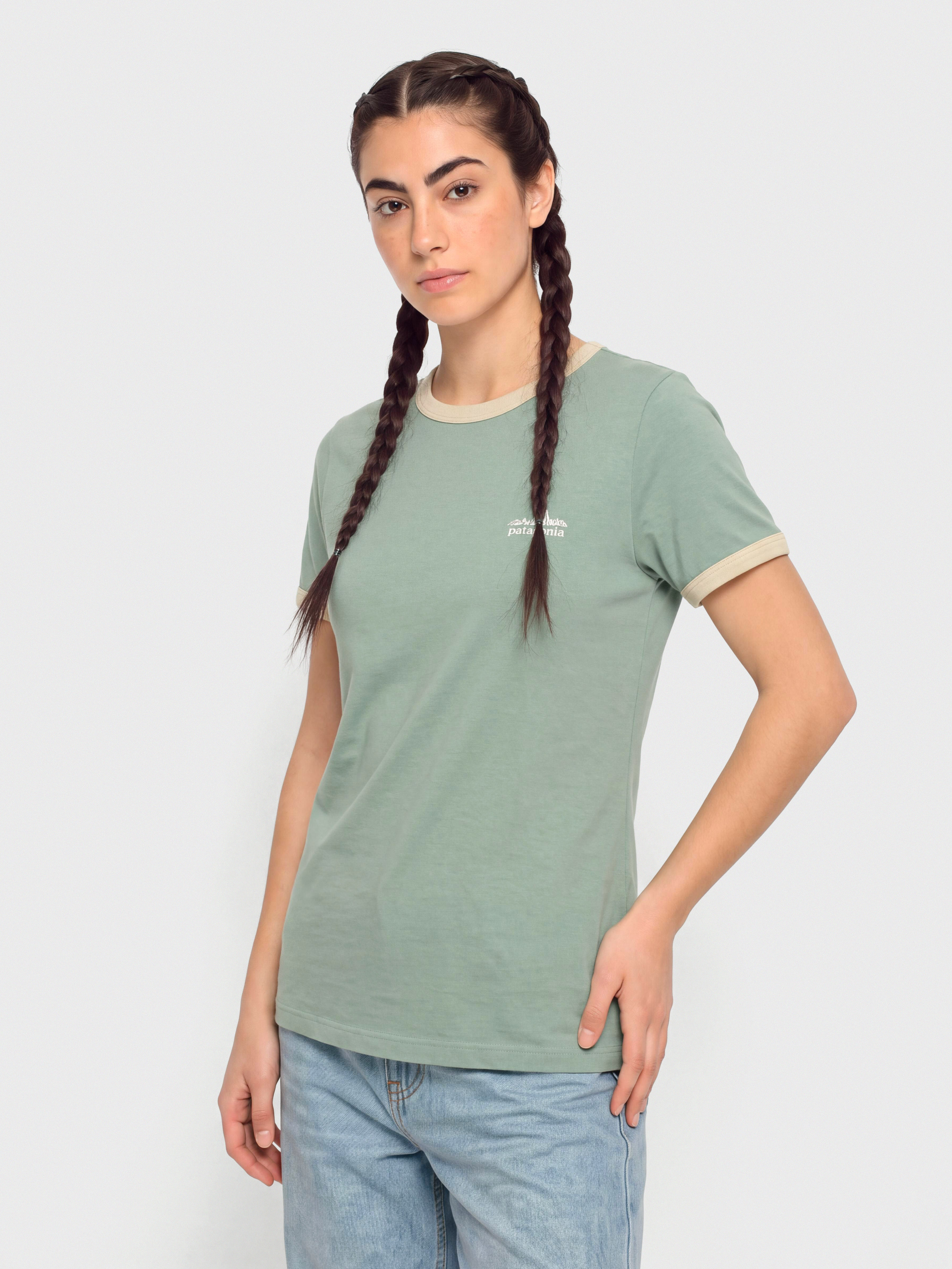 Patagonia Fitz Roy Foothills Ringer Wmn T-Shirt (cover green)