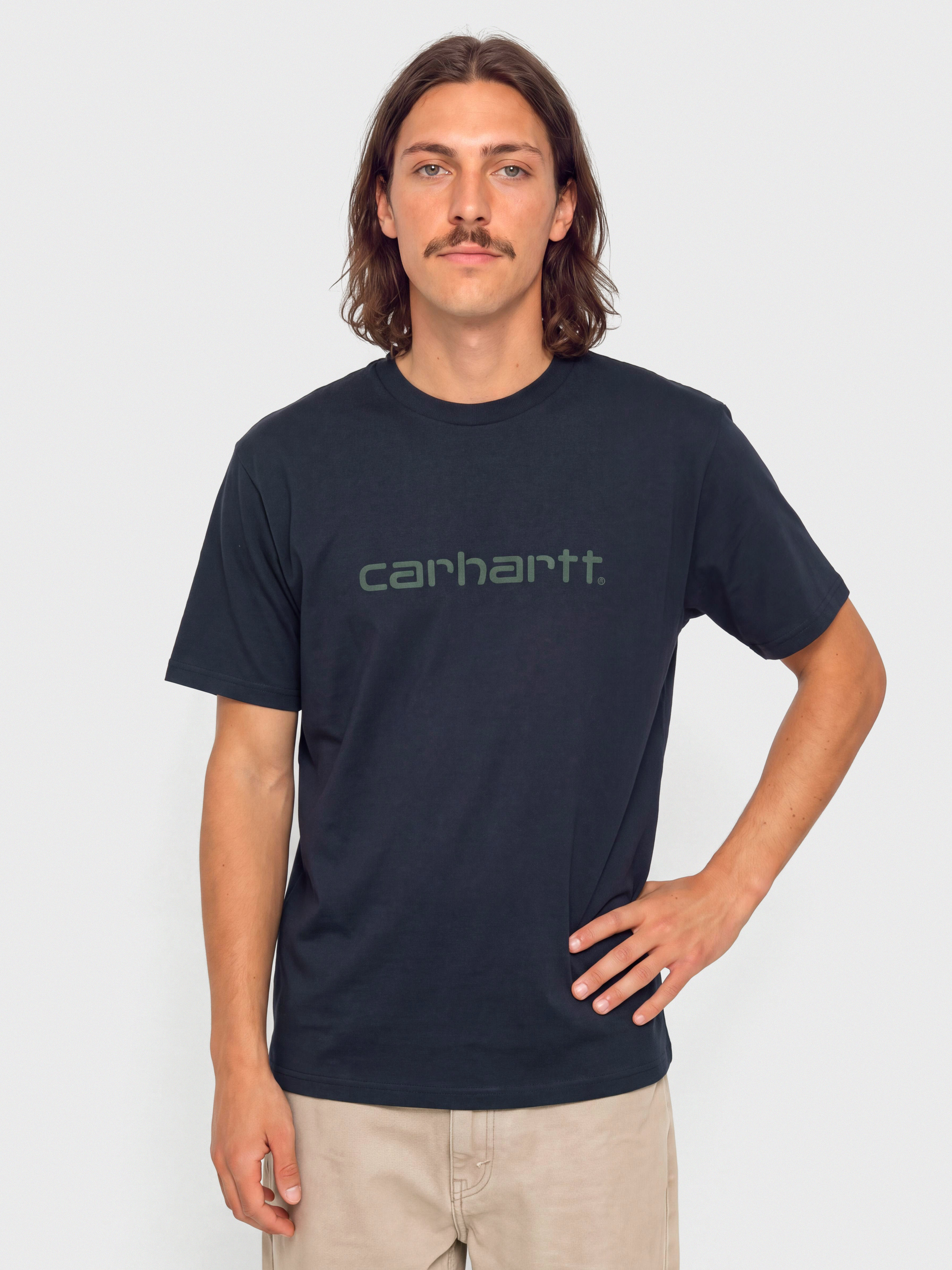 Carhartt WIP Script T-Shirt (dark navy/dark scarab)