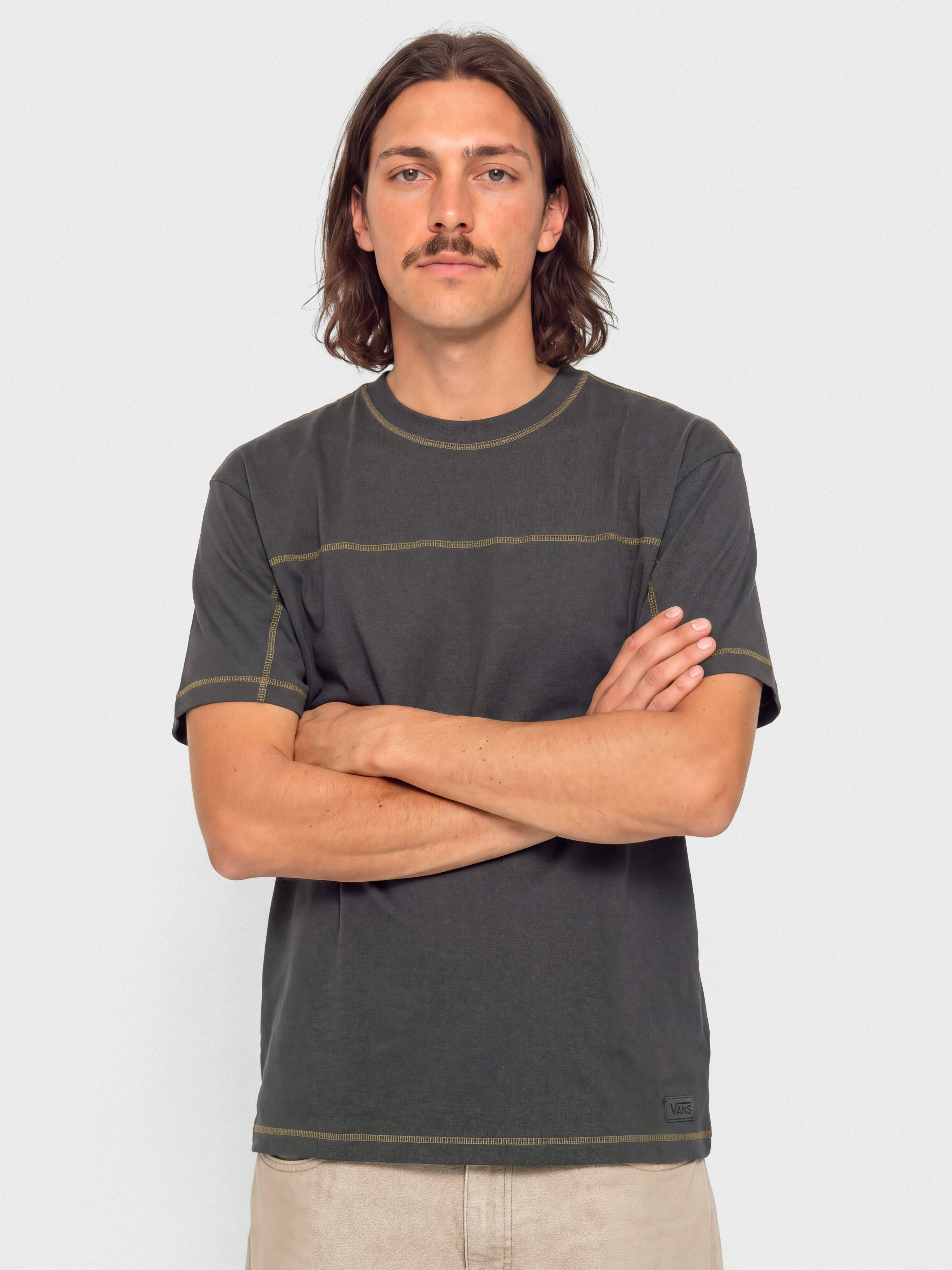Vans Contrast Stitch Loose Fit T-Shirt (charcoal grey)