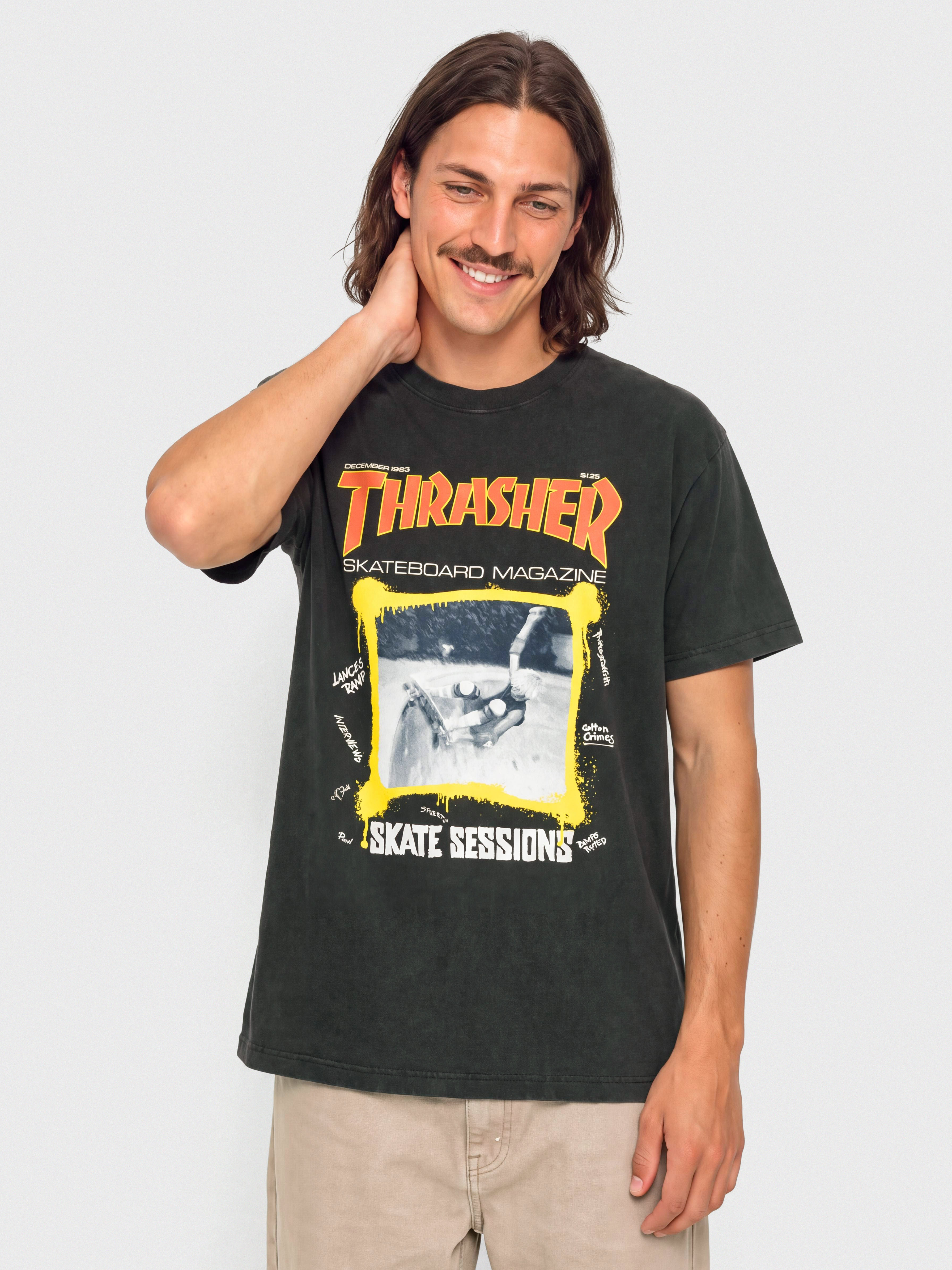 Thrasher Godzilla Flame T-shirt - black (black)