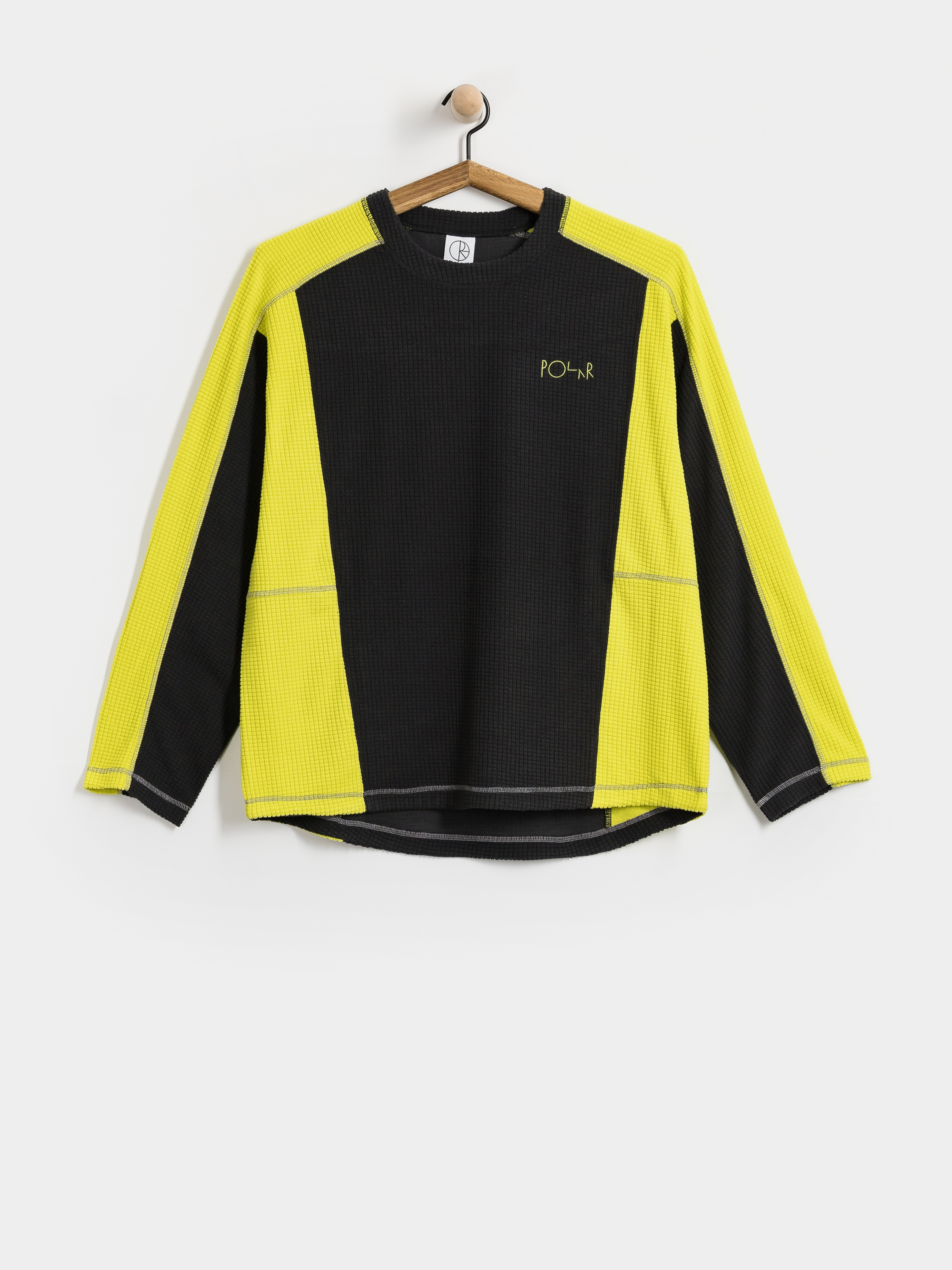 Polar Skate Grid Longsleeve (black/chartreuse)