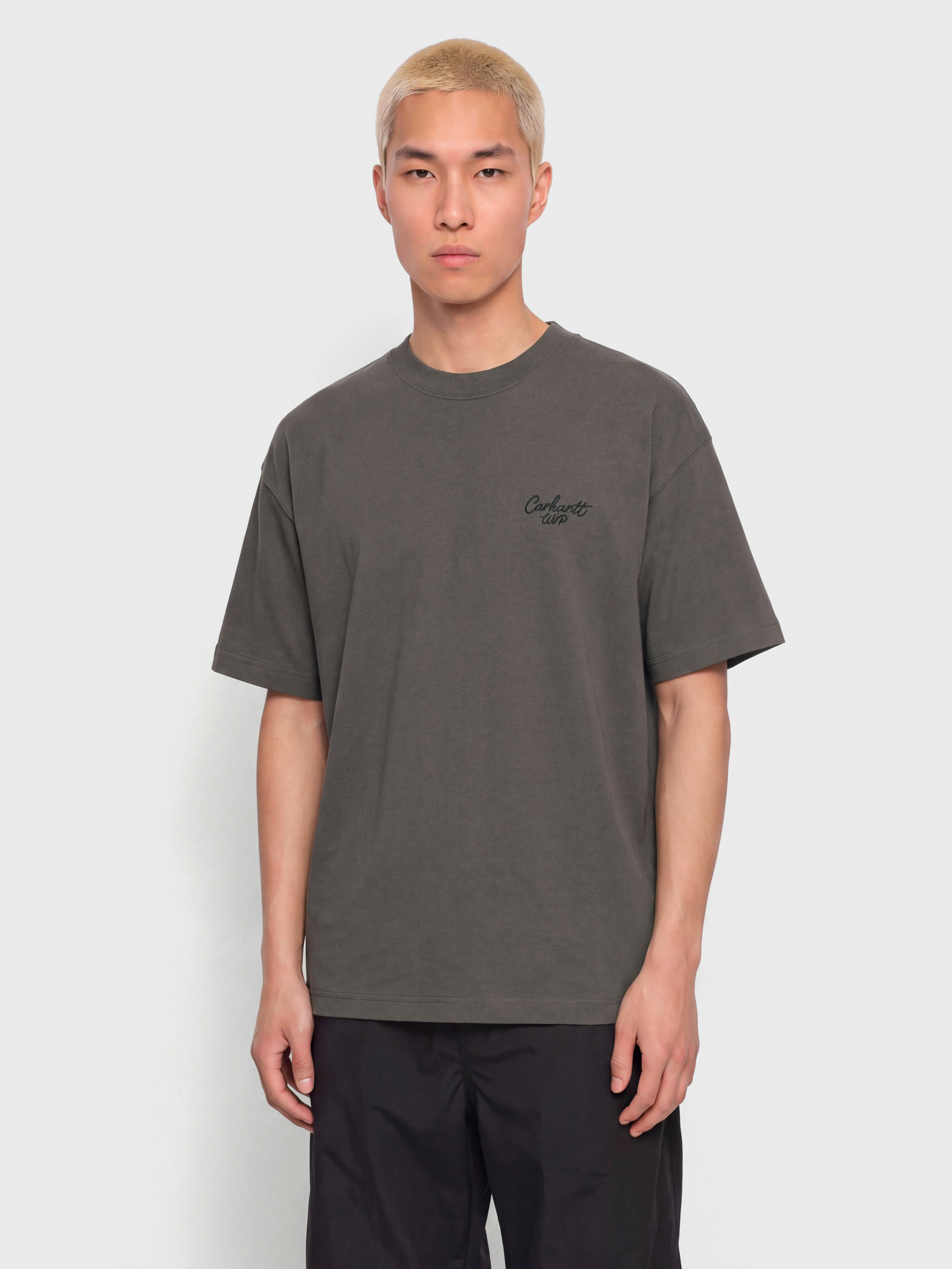 Carhartt WIP Signature Script T-Shirt (graphite/dark scarab)