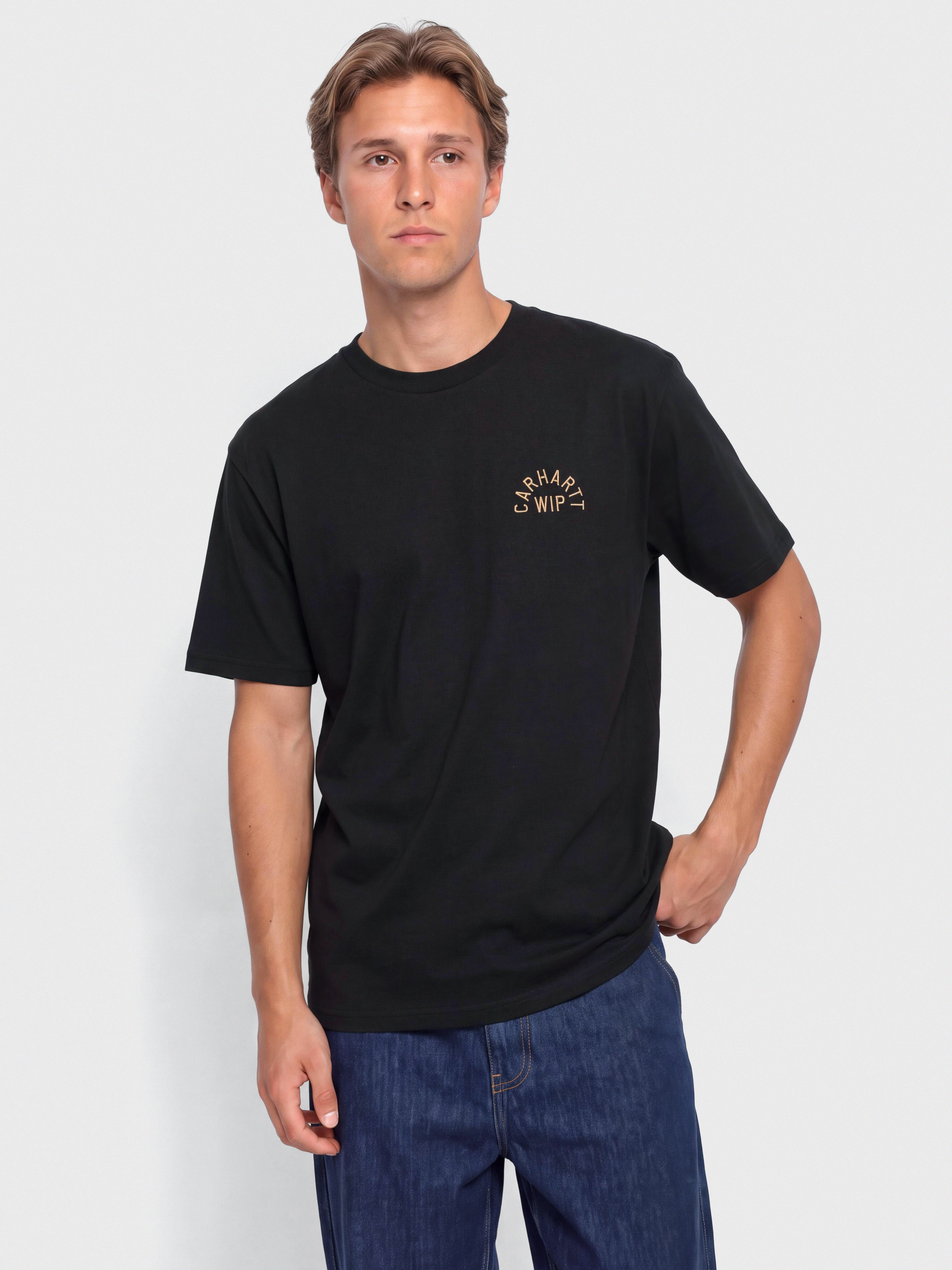 Carhartt WIP Arch Script T-Shirt (black/wip h brown)