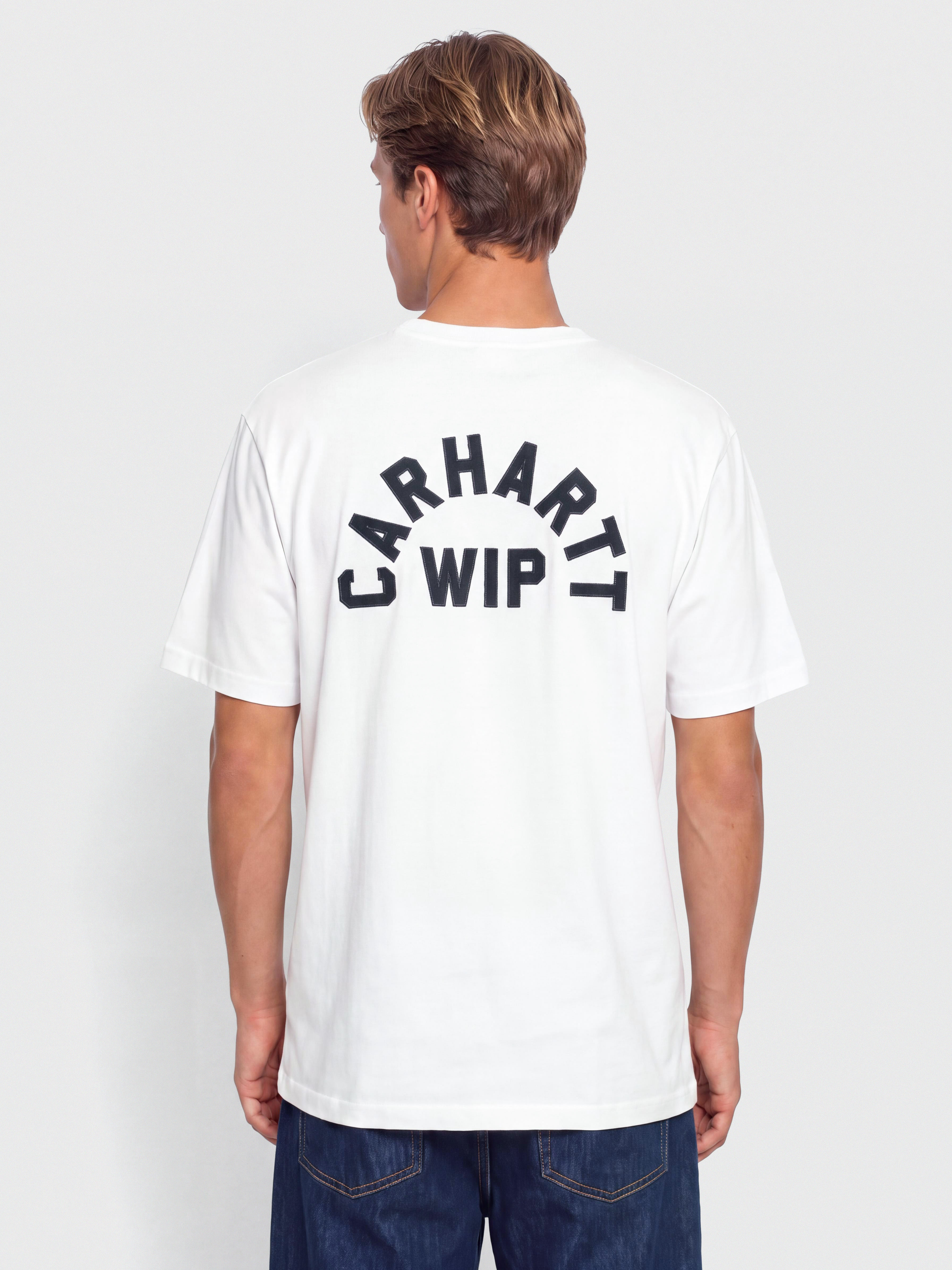 Carhartt WIP Arch Script T-Shirt (white/dark navy)