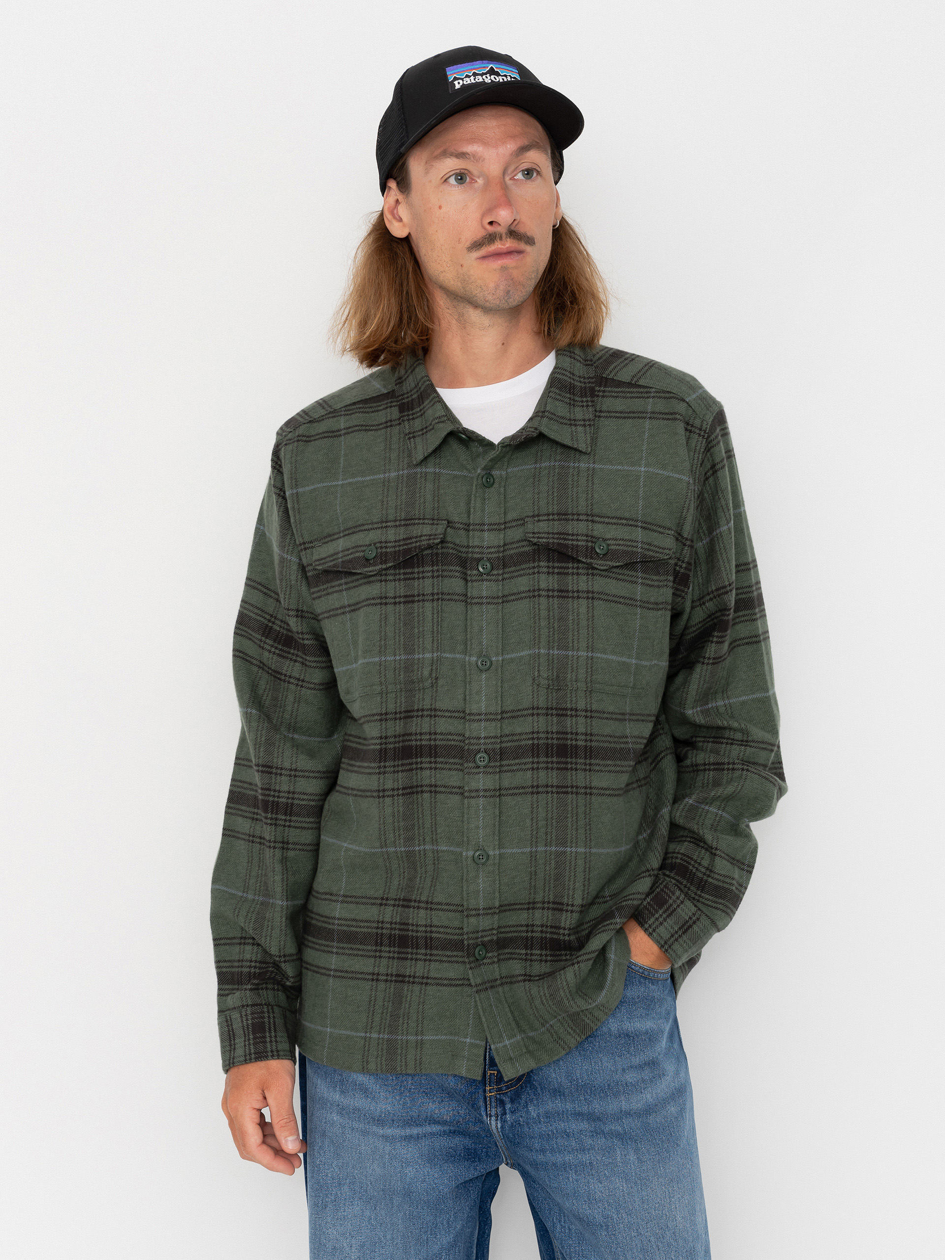 Patagonia Fjord Flannel Hemd (dissolve treeline green)