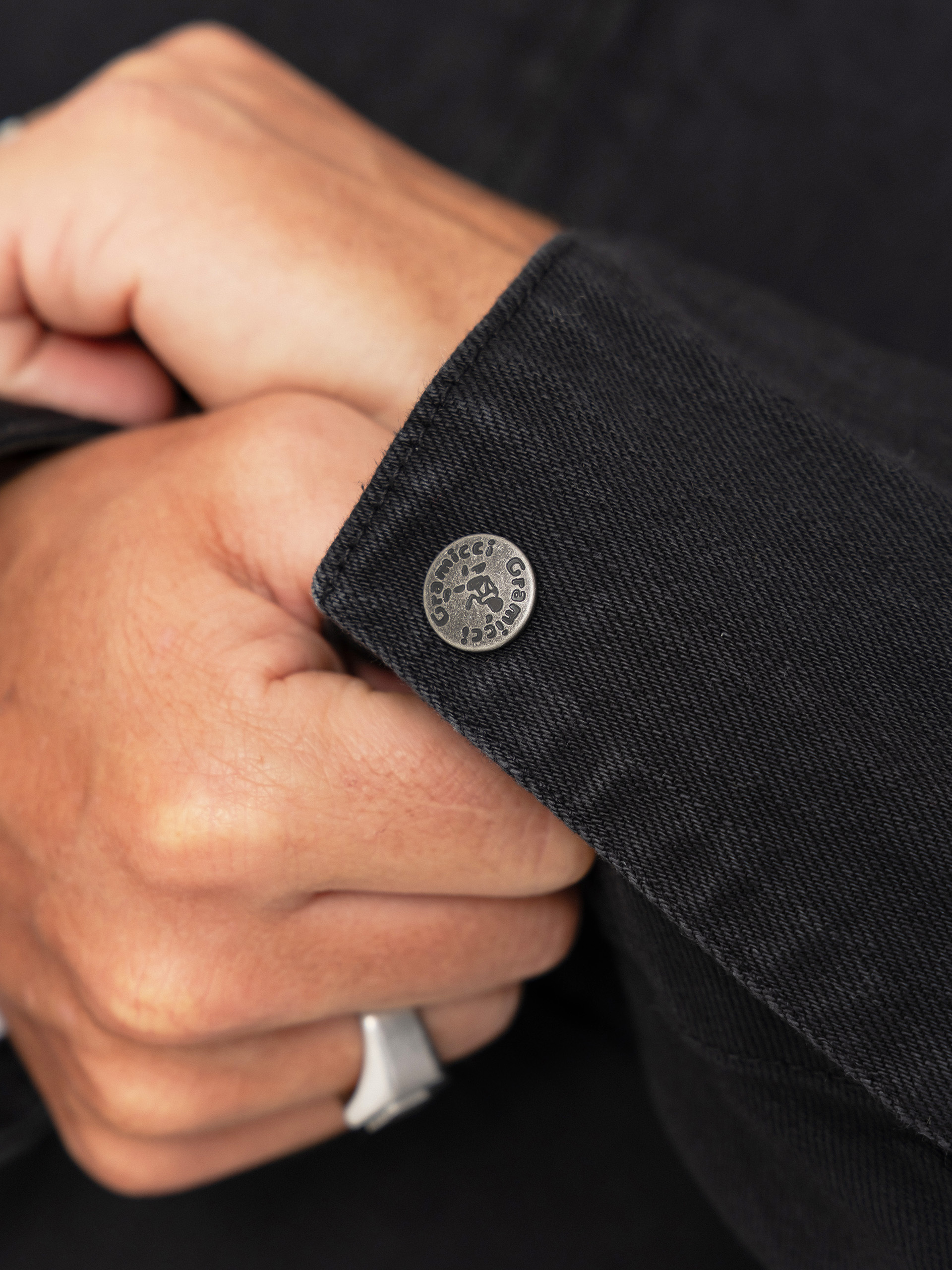 Gramicci Japanese Denim Trucker Jacket (true black)