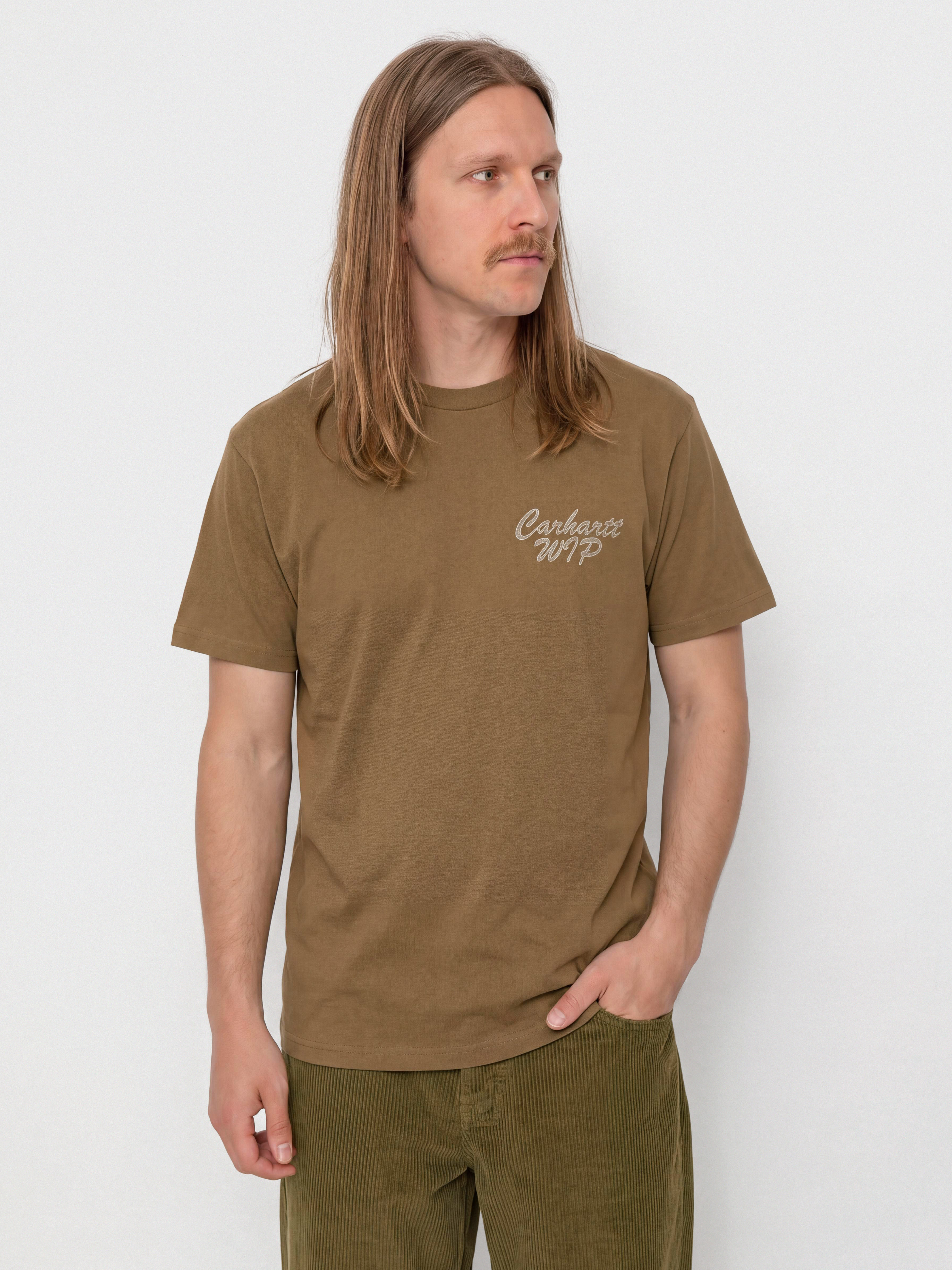 Carhartt WIP Hatching Script T-Shirt (wip h brown/garment dyed)