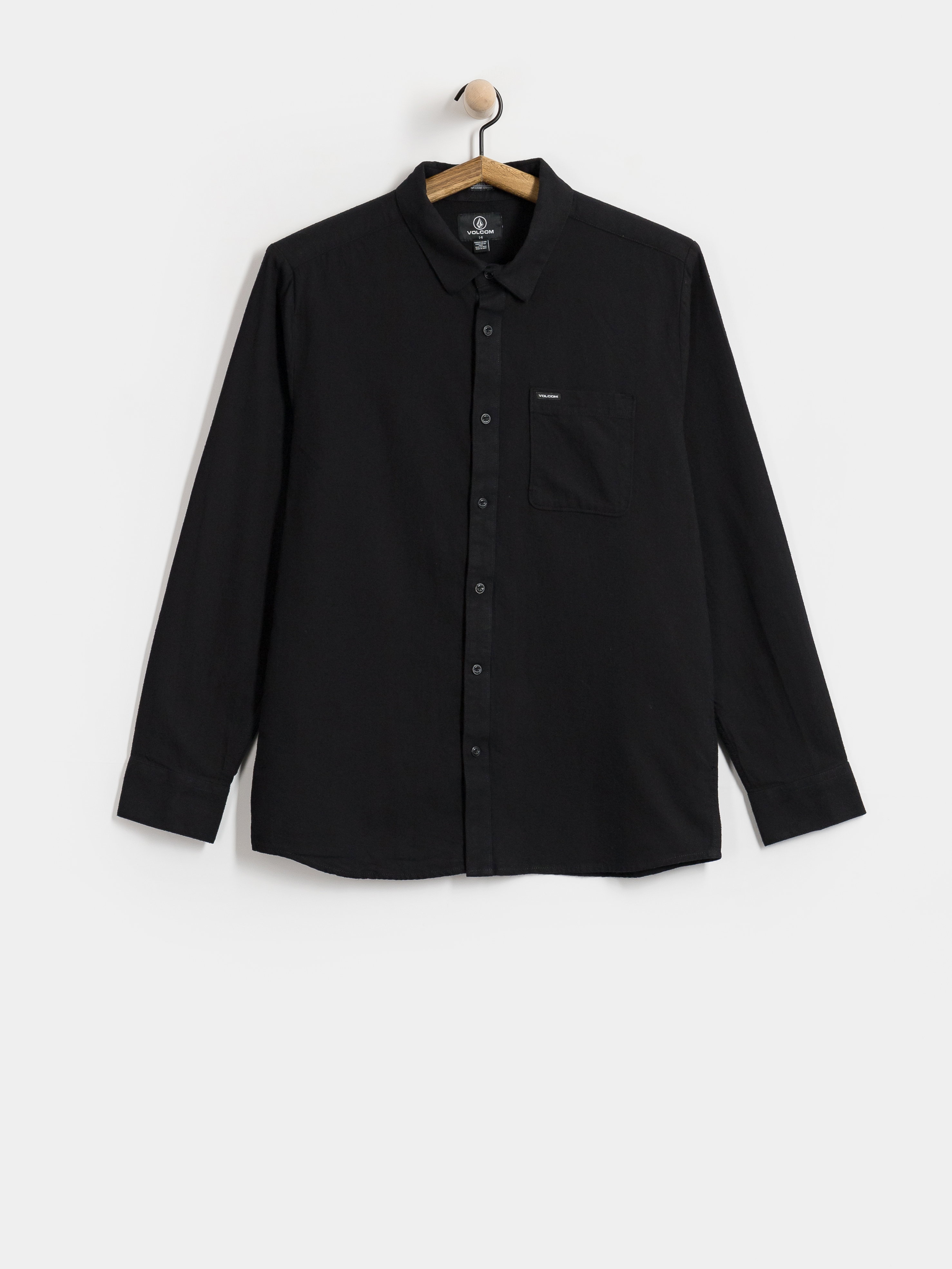 Volcom Caden Solid Ls Shirt (antique black)