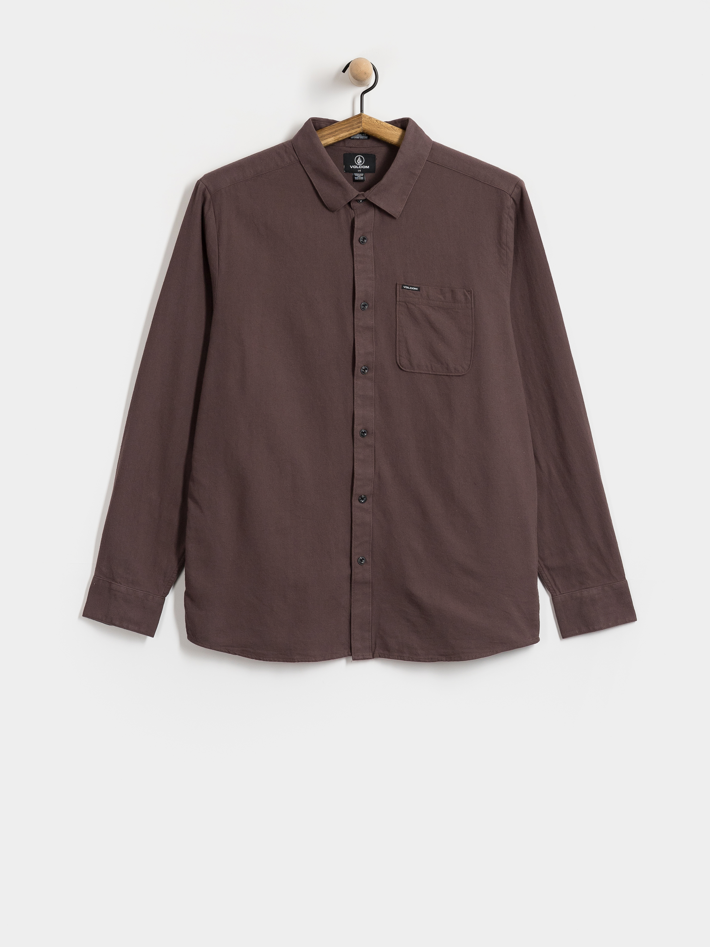 Volcom Caden Solid Ls Shirt (raisin)
