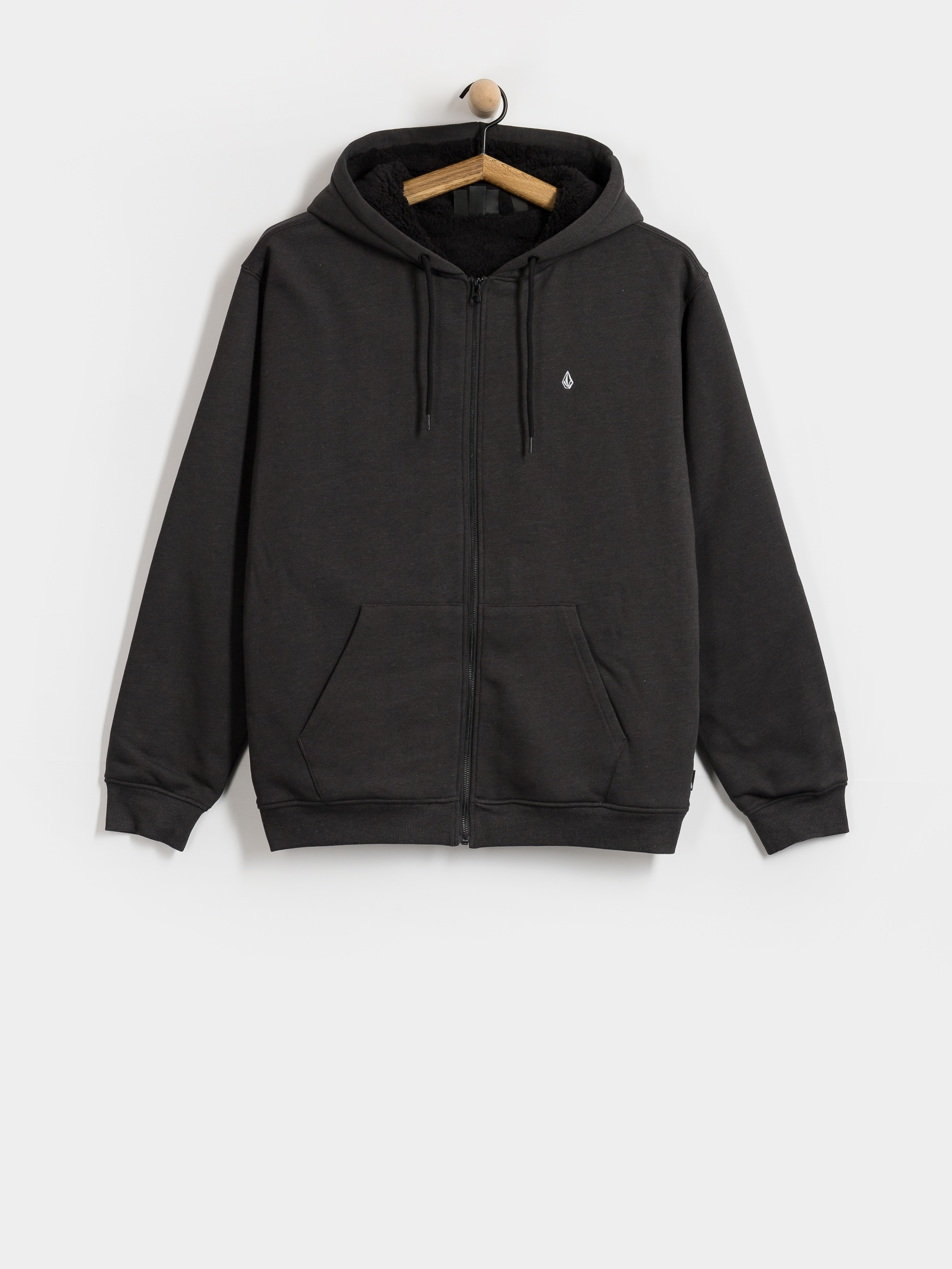 Volcom Single Stone Lined Zip Sweatshirt (heather black)