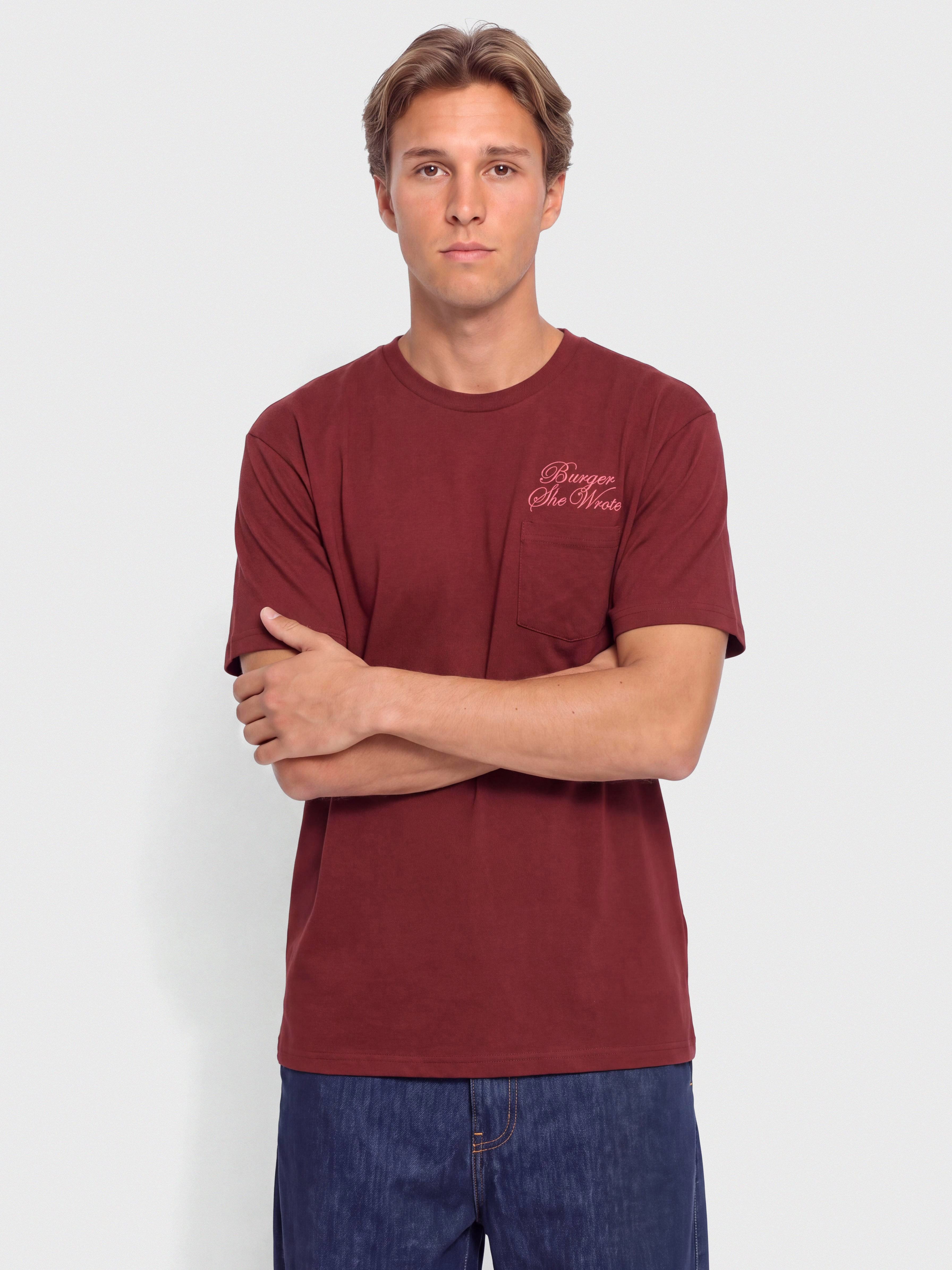 Brixton Burger She Wrote Pocket T-Shirt (burgundy)