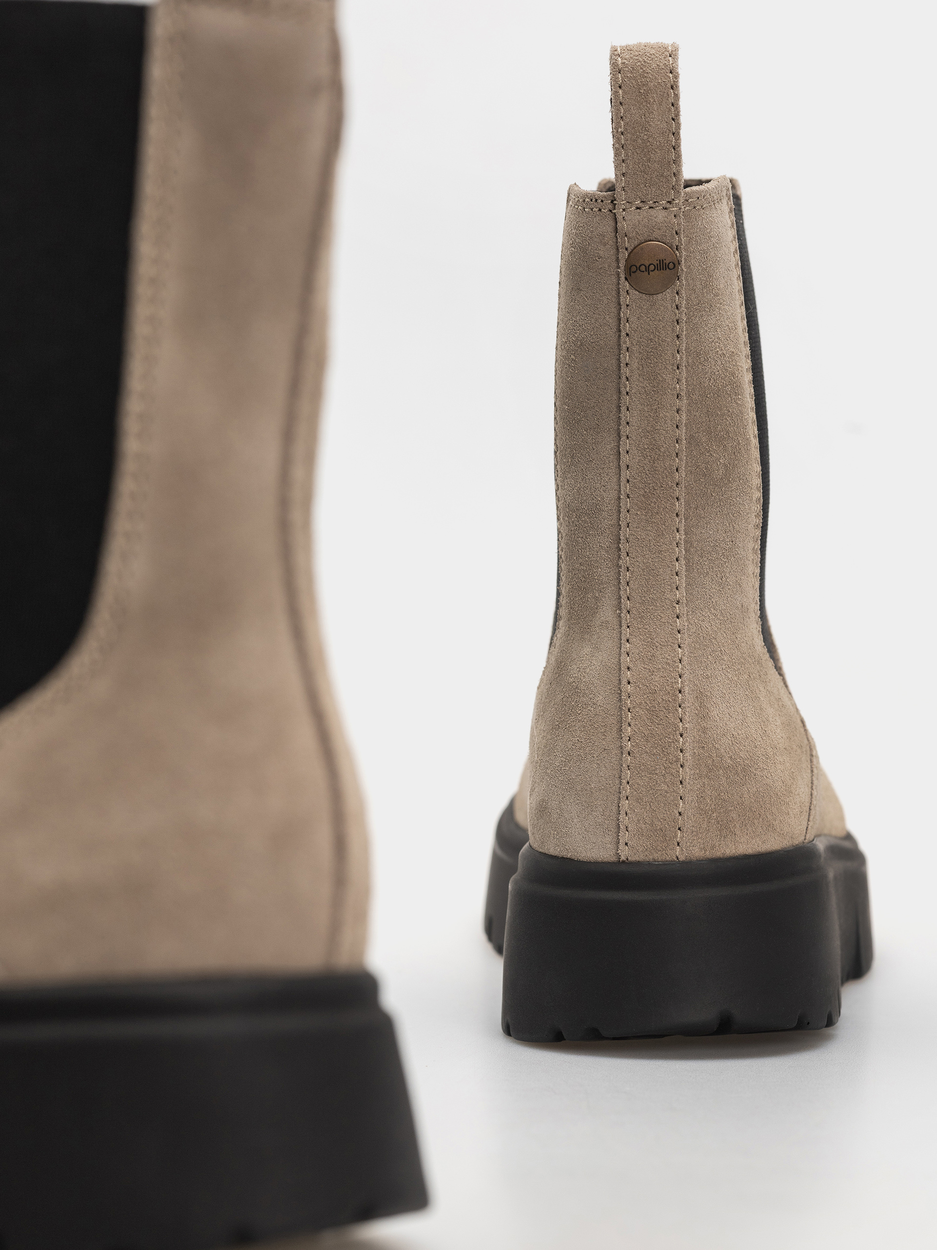 Birkenstock Theda Chelsea Suede Leather Narrow Wmn Shoes (taupe)