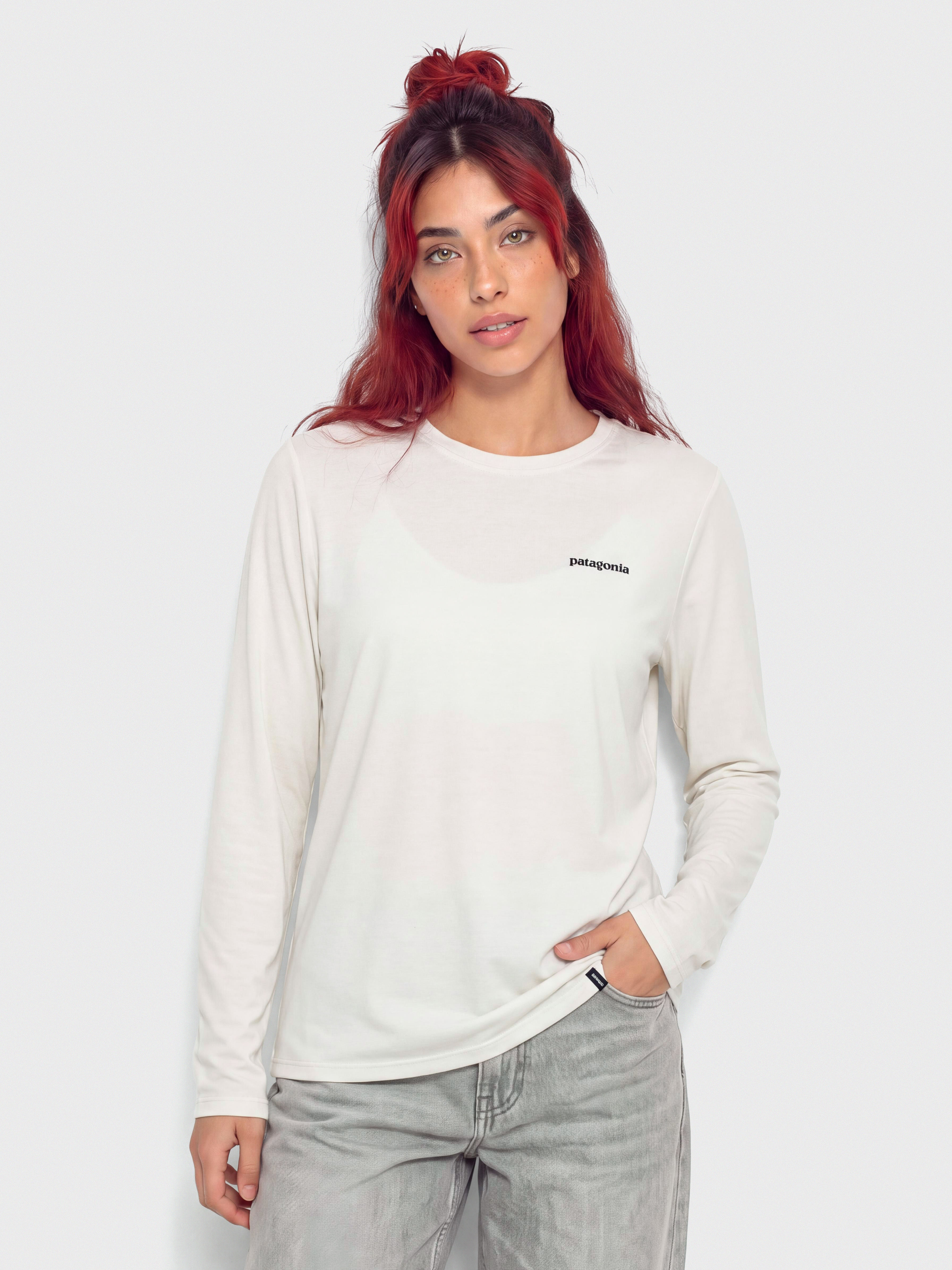 Patagonia Cap Cool Daily Boardshort Logo Wmn Longsleeve (dyno white)