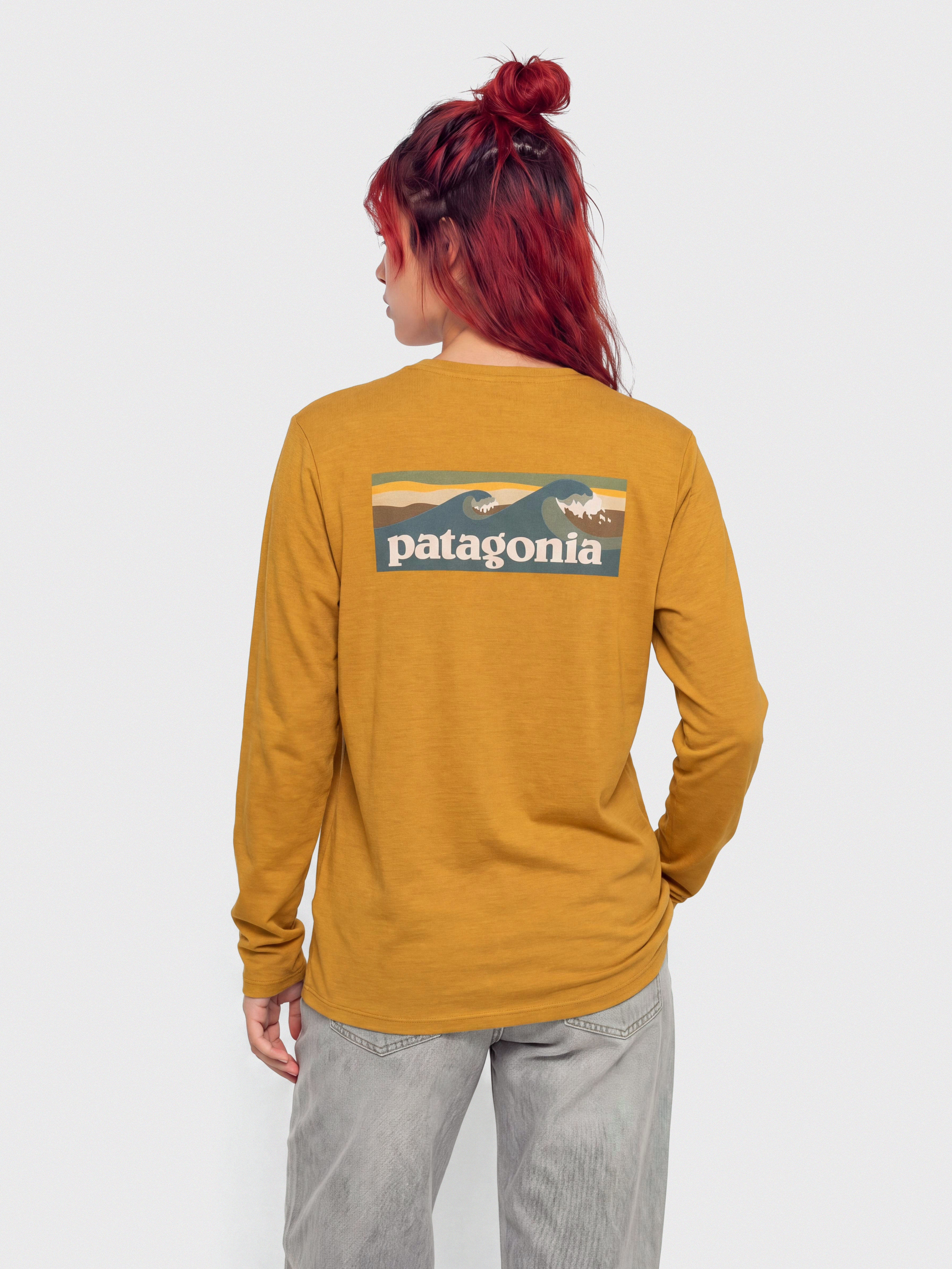 Patagonia Cap Cool Daily Boardshort Logo Wmn Longsleeve (cinnamon brown dark cinnamon brown x dye)