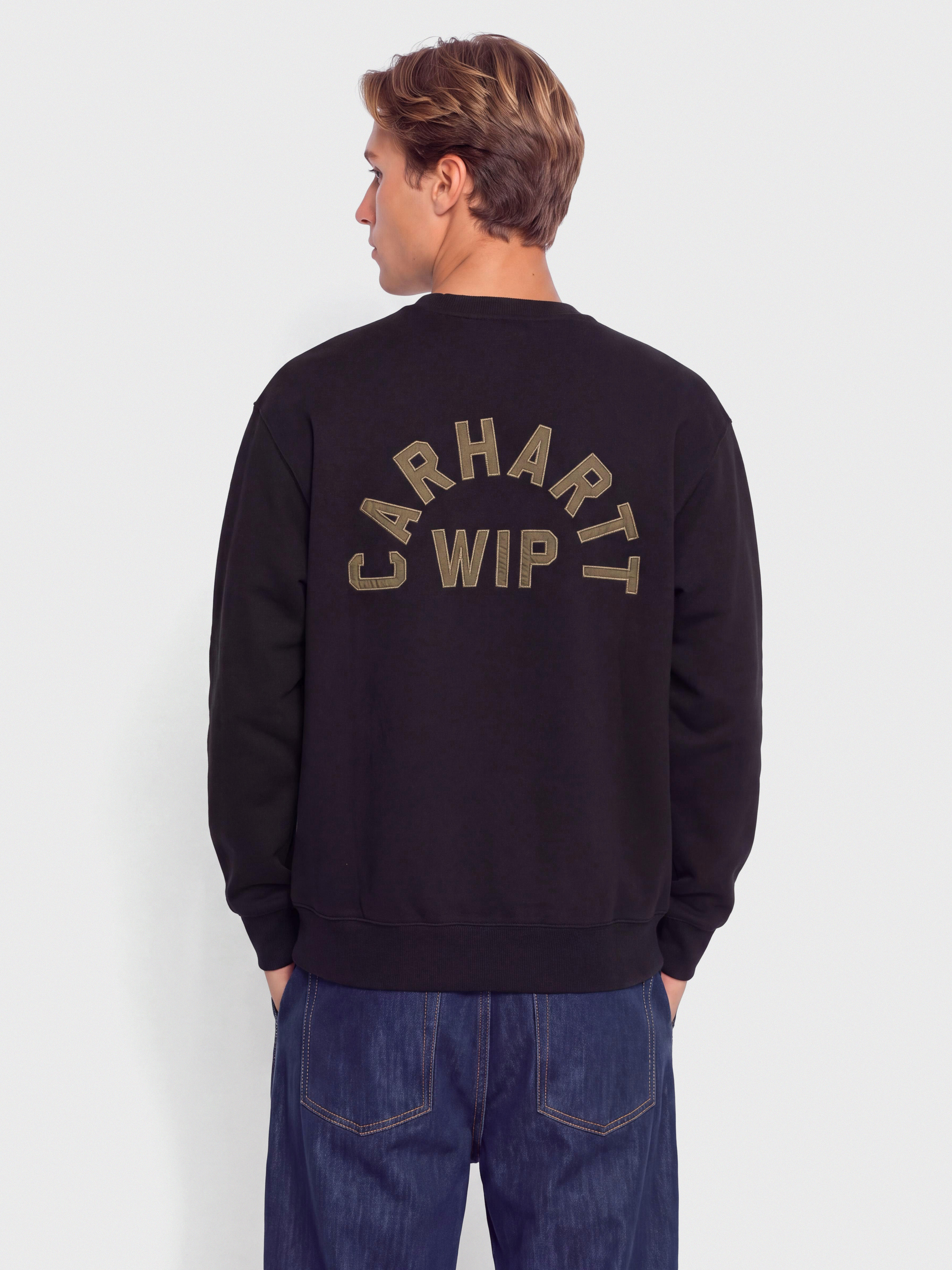 Carhartt WIP Sweatshirt Arch Script (black/hamilton brown/stone washed)