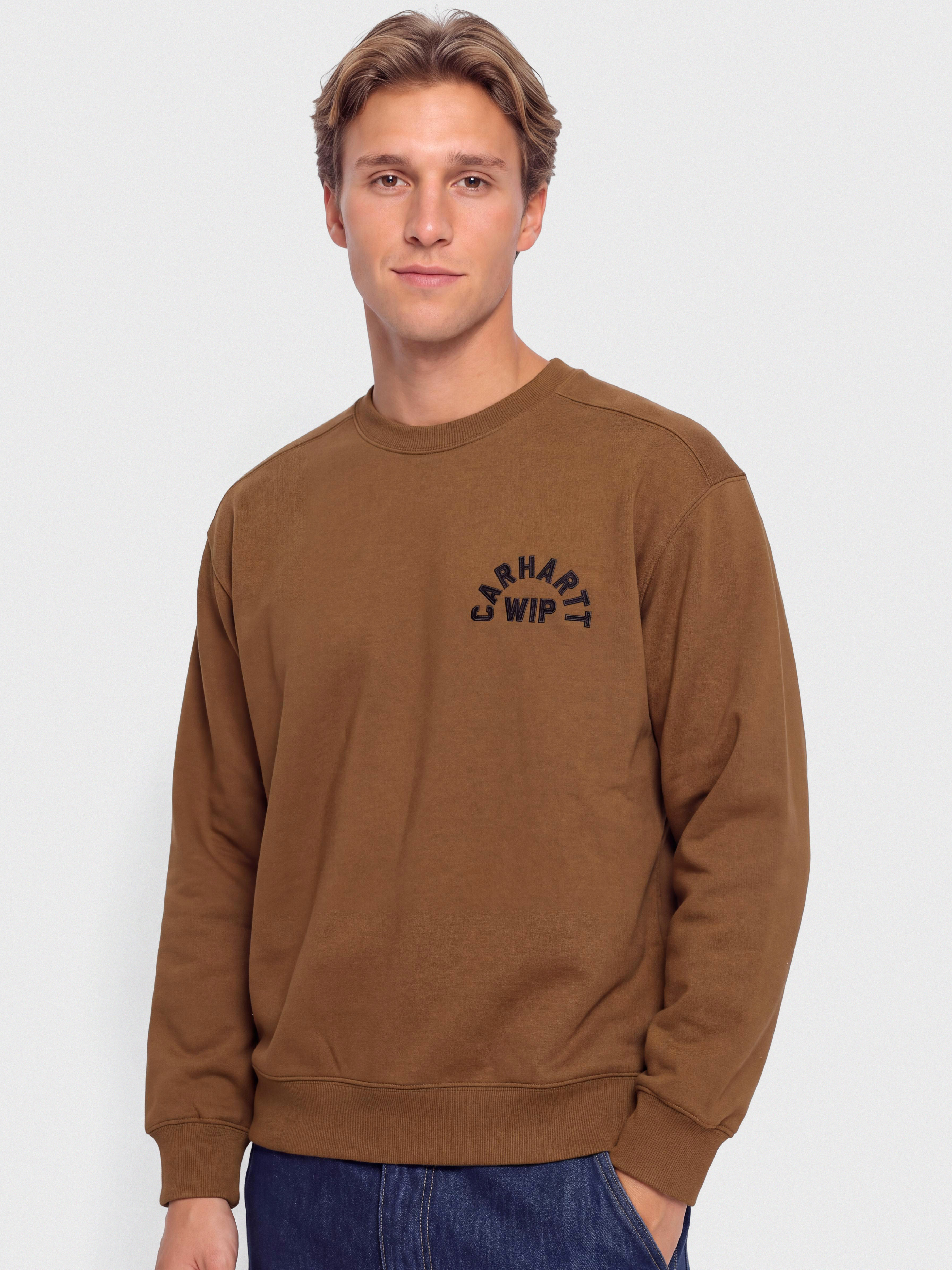 Carhartt WIP Sweatshirt Arch Script (wip h brown/black/stone washed)