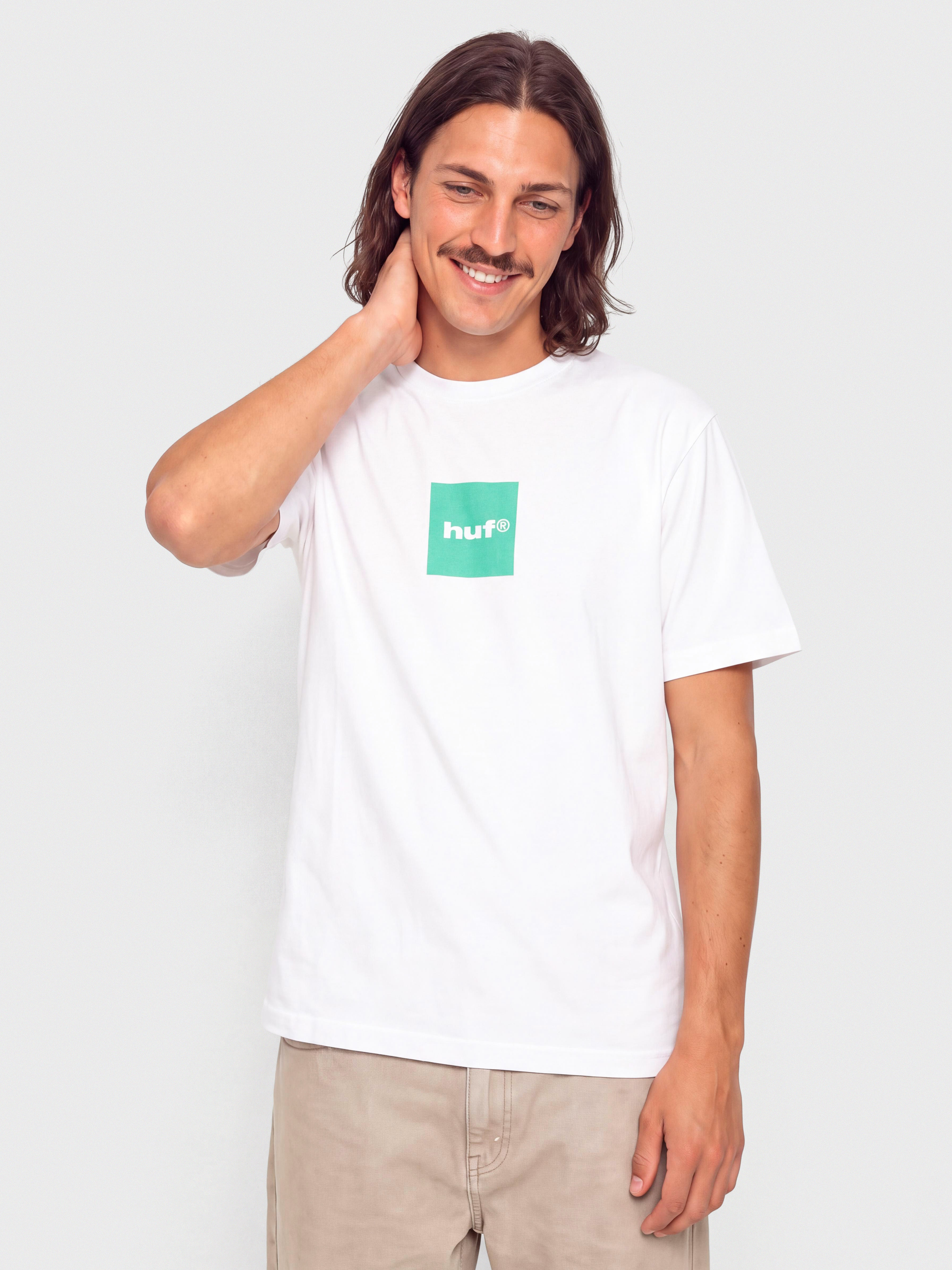 HUF T-Shirt Box Logo (white teal)