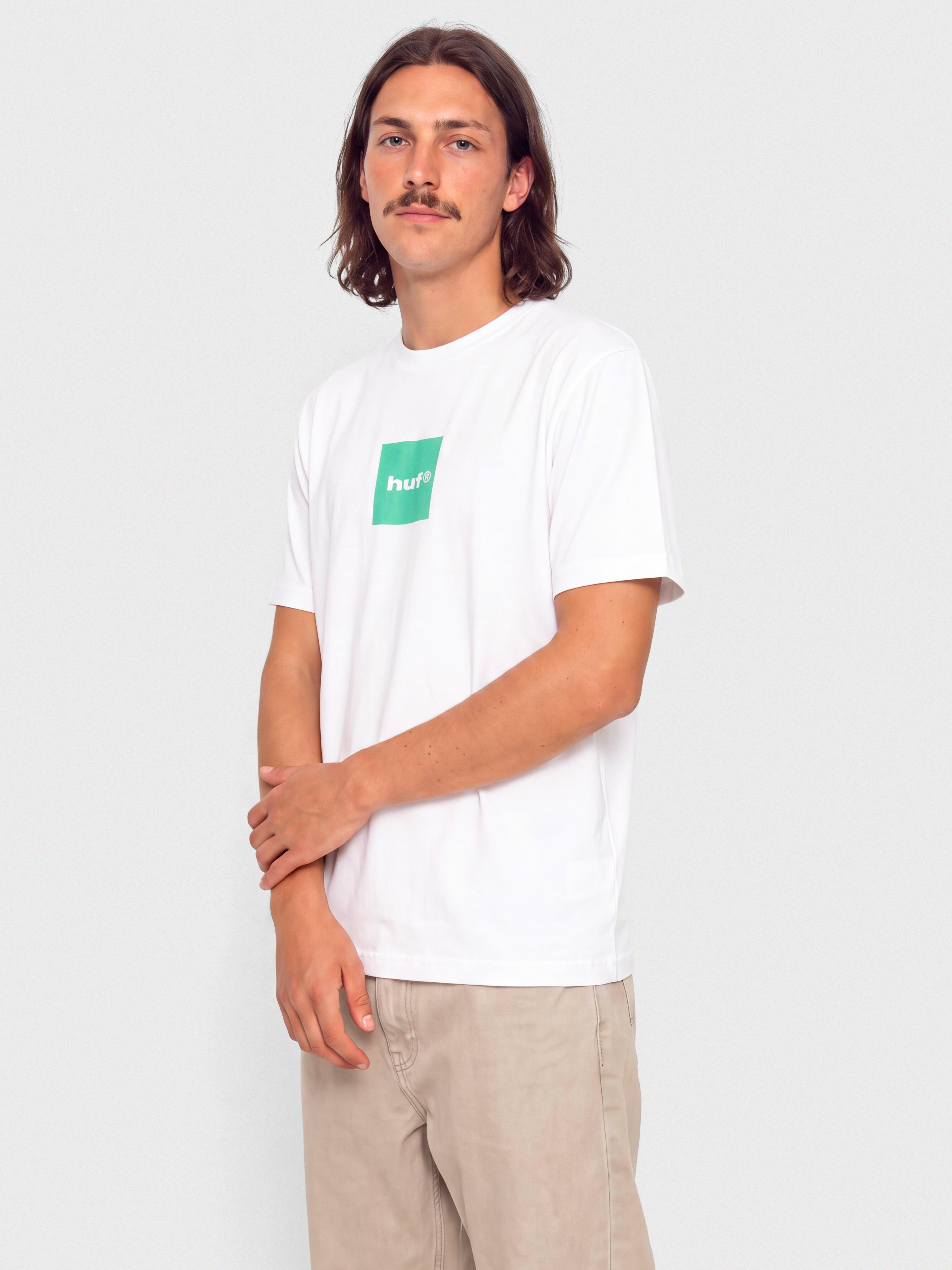 HUF T-Shirt Box Logo (white teal)
