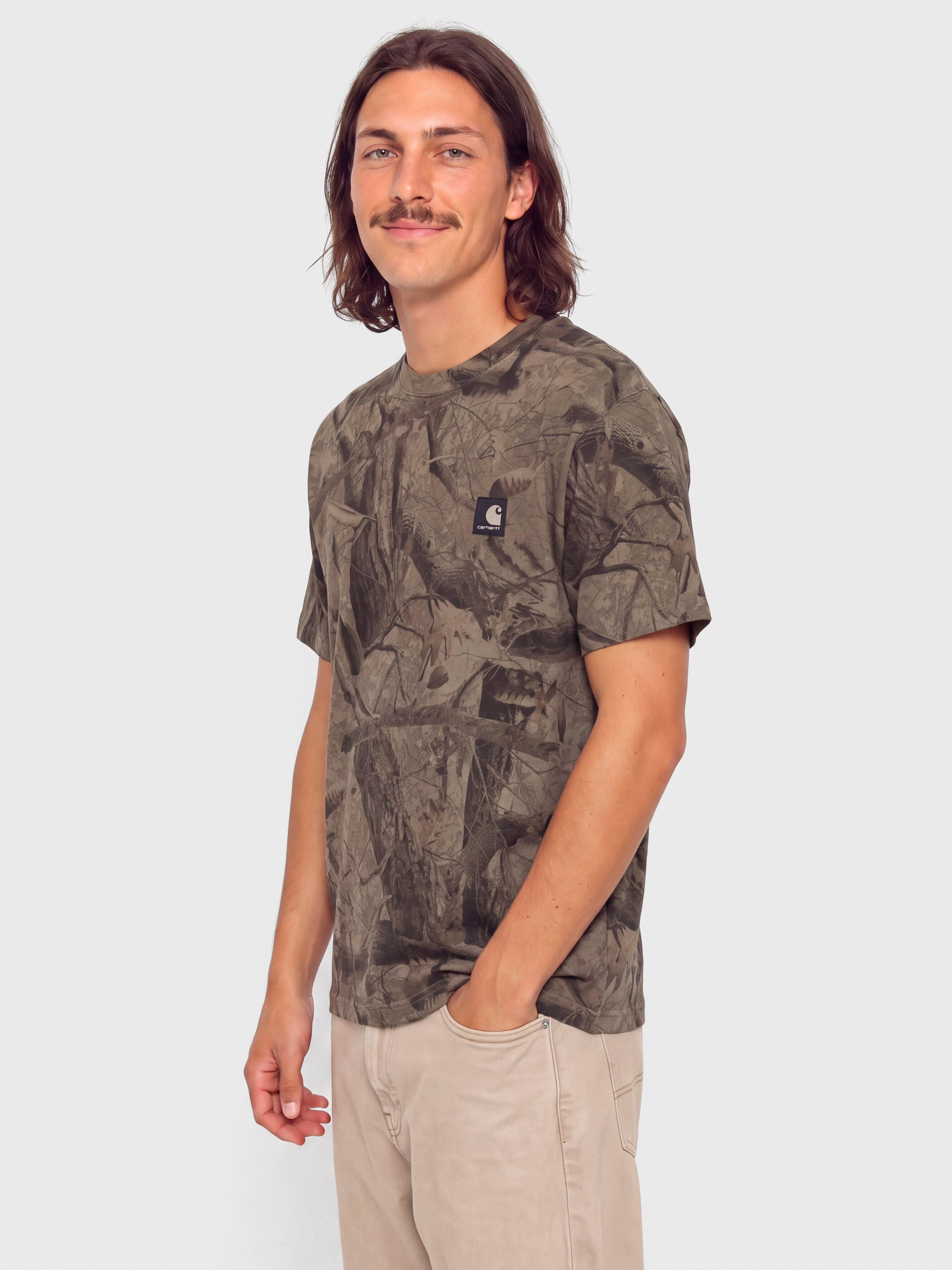 Carhartt WIP Feather Tree T-Shirt (camo feather tree khaki/shungite/garment dyed)