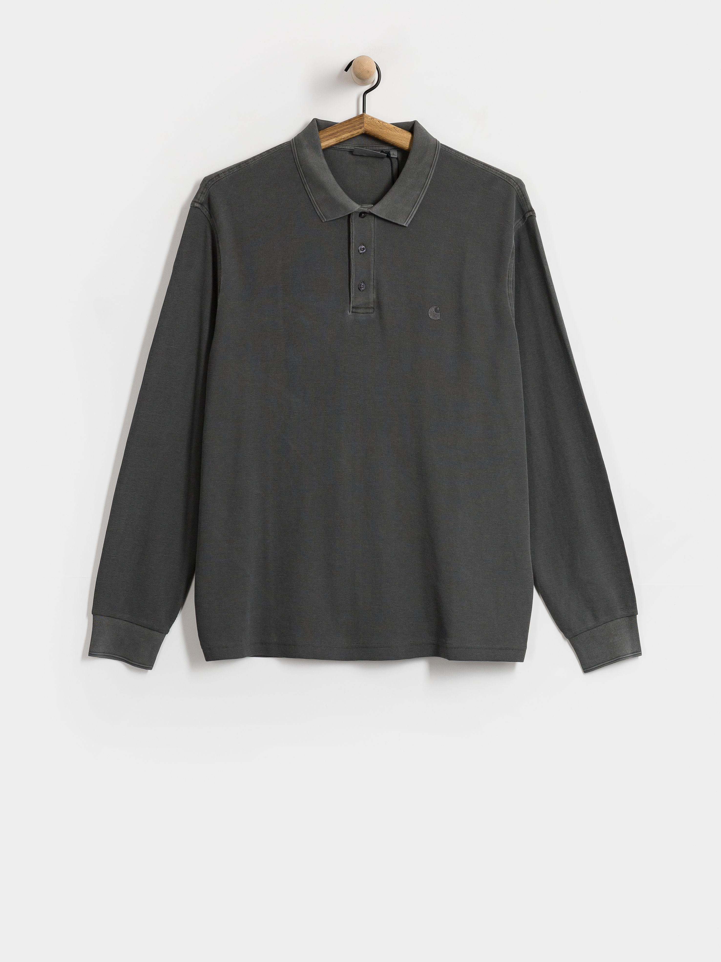 Carhartt WIP Longsleeve Waffle Rugby (black/garment dyed)