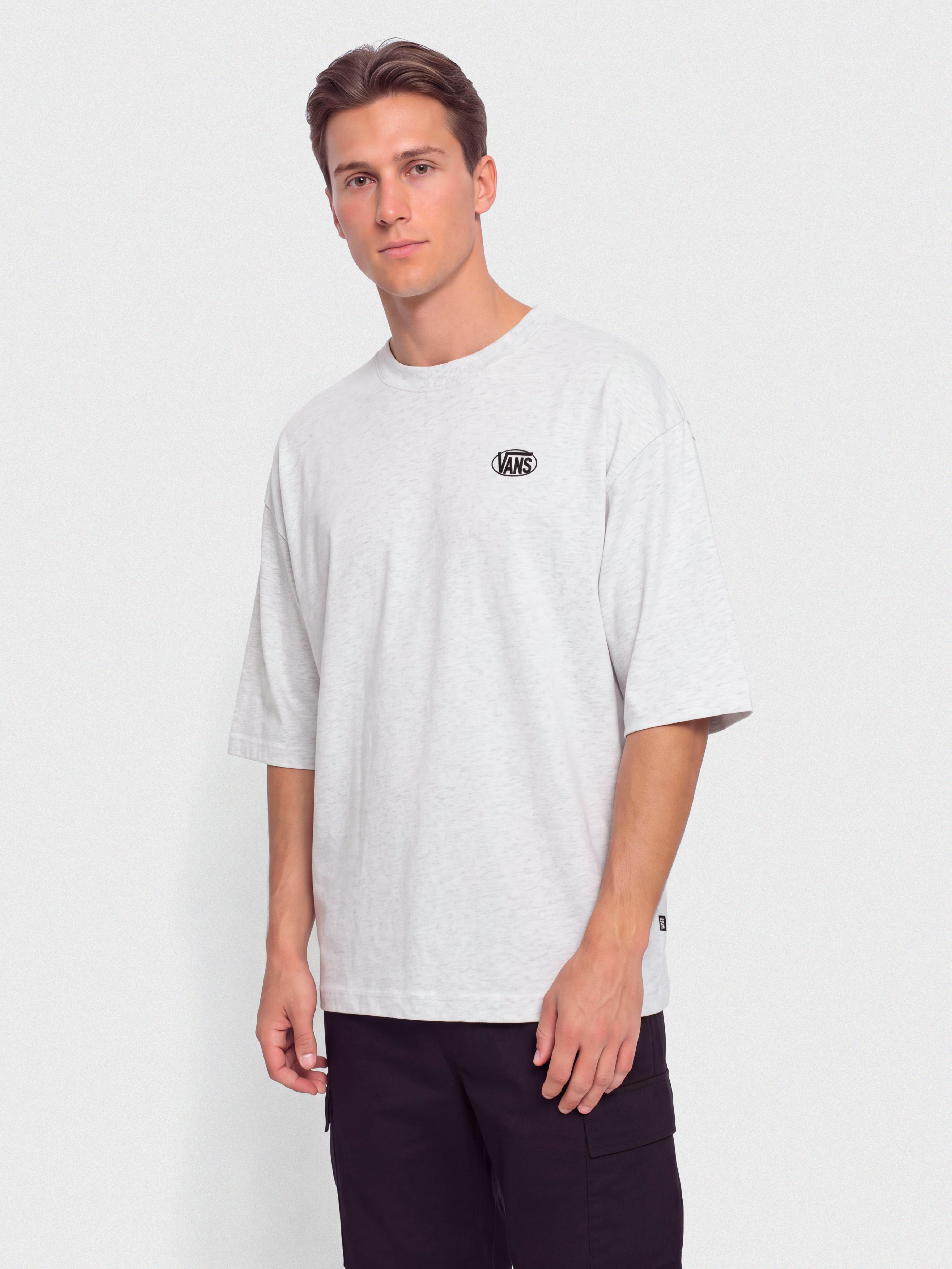 Vans Oval Logo Loose T-Shirt (light grey heat)