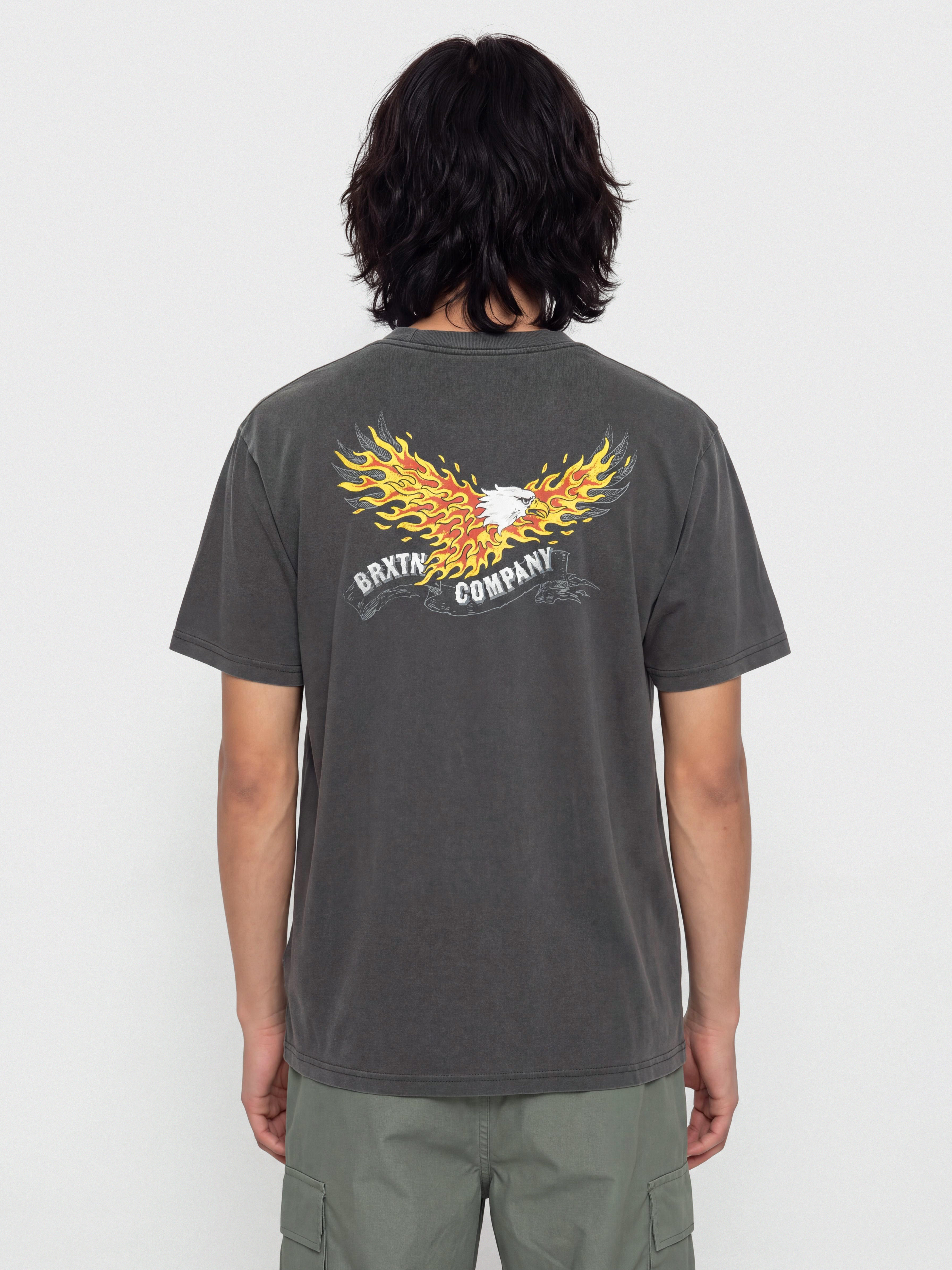 Brixton T-Shirt Blazing Stnd (black worn wash)