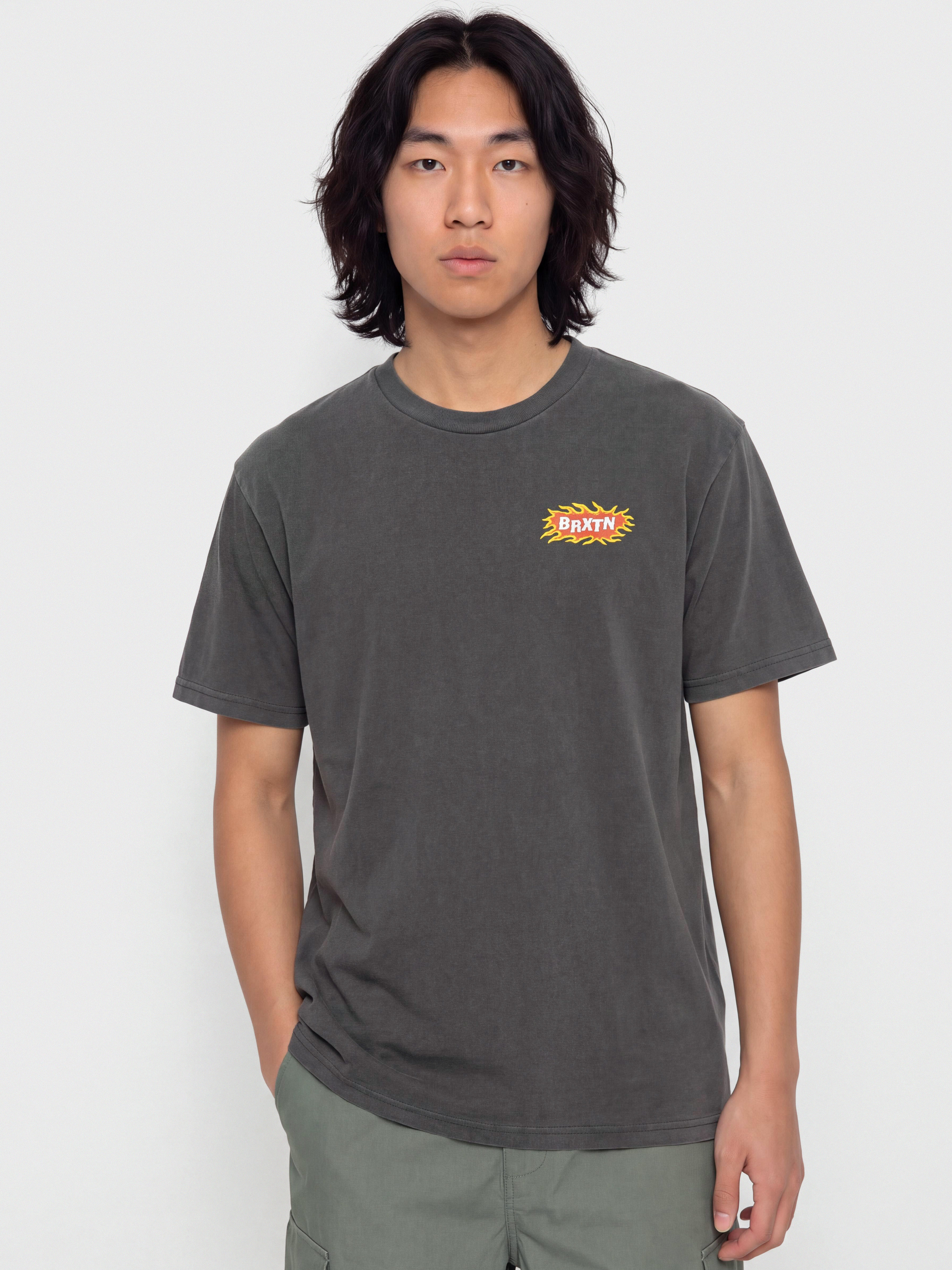 Brixton T-Shirt Blazing Stnd (black worn wash)