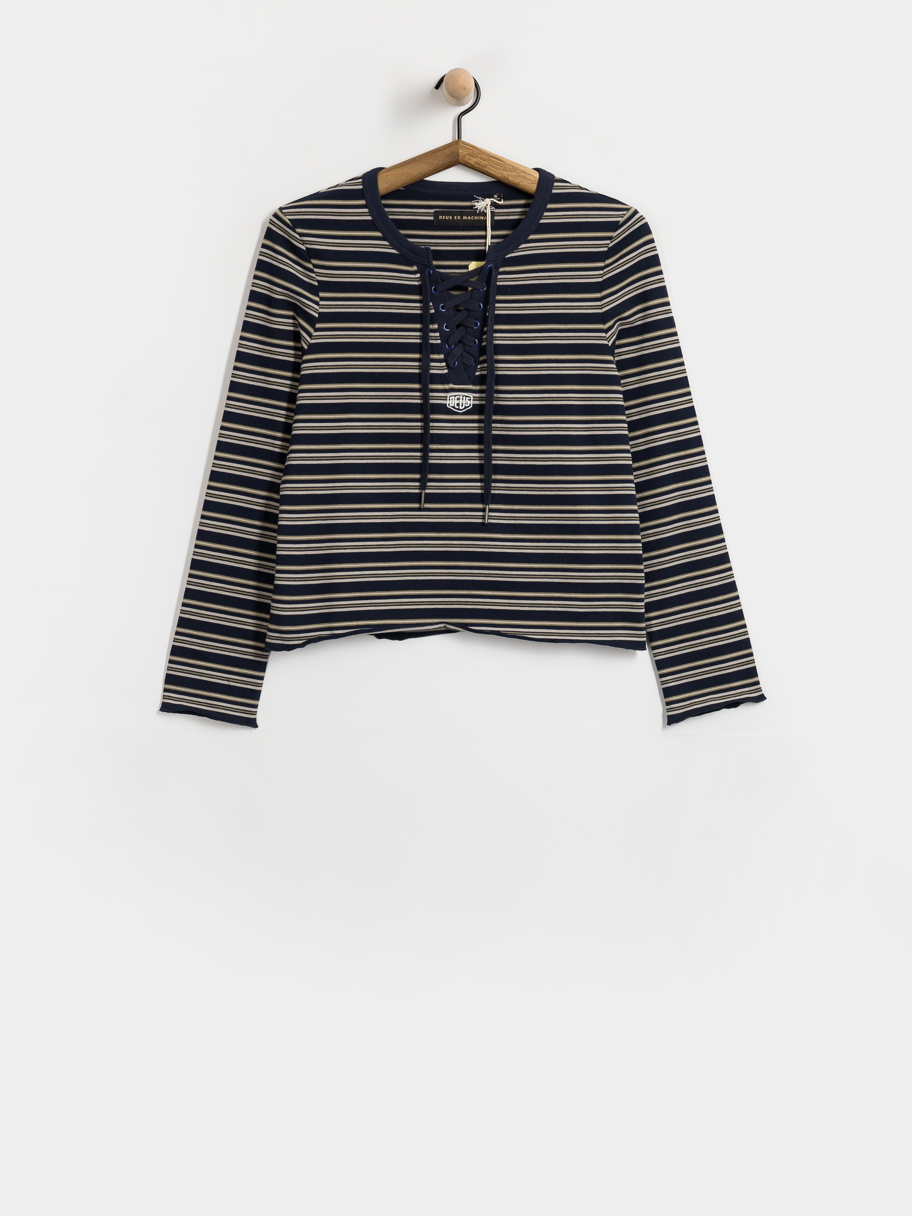 Deus Ex Machina Stoppa Lace Up Top Wmn Longsleeve (navy stripe)