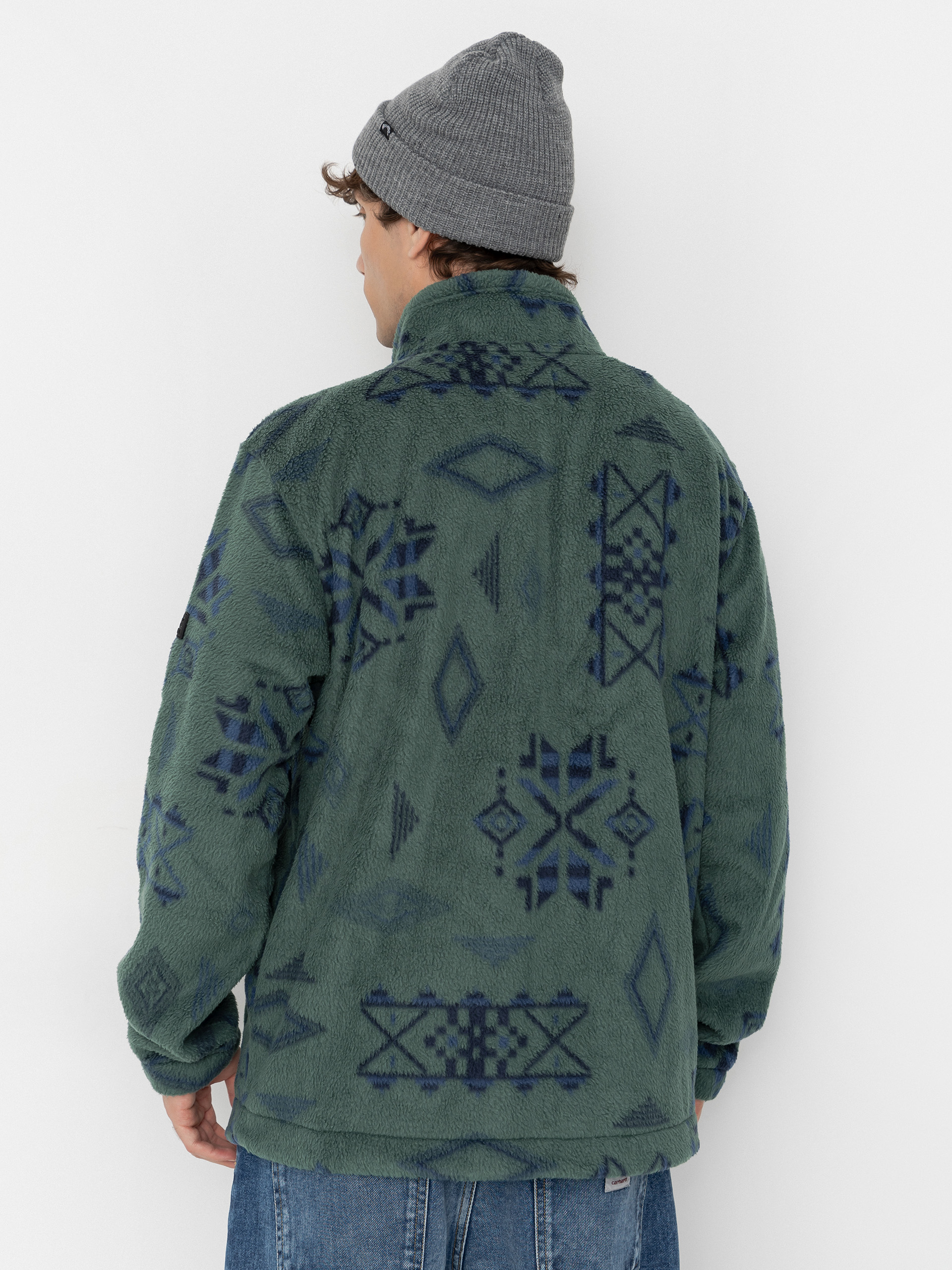 Mens Billabong Boundary Mock Neck Fleece  (smoke pine)