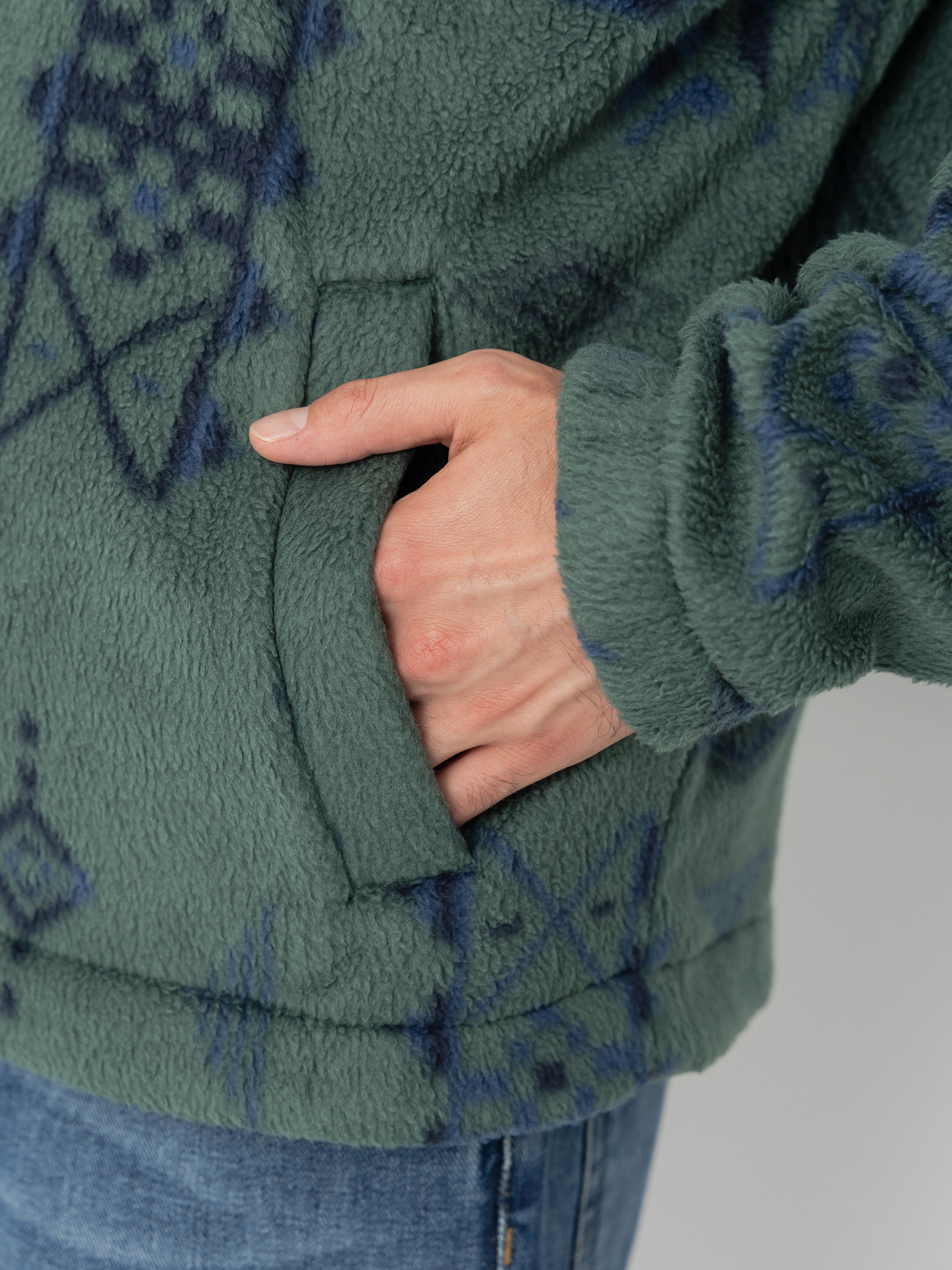 Mens Billabong Boundary Mock Neck Fleece  (smoke pine)