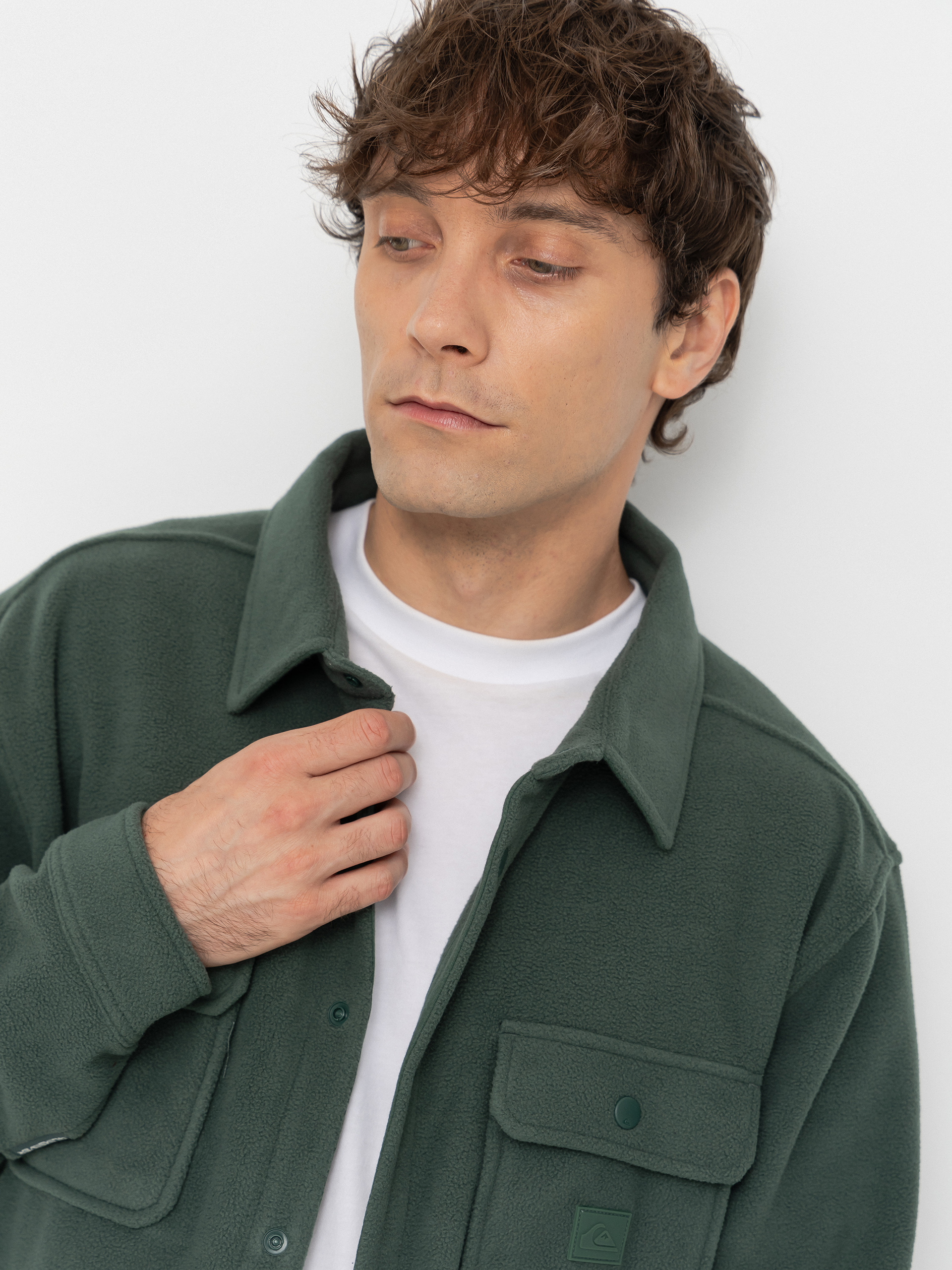 Mens Quiksilver Venture Polar Fleece Shirt Fleece  (forest)