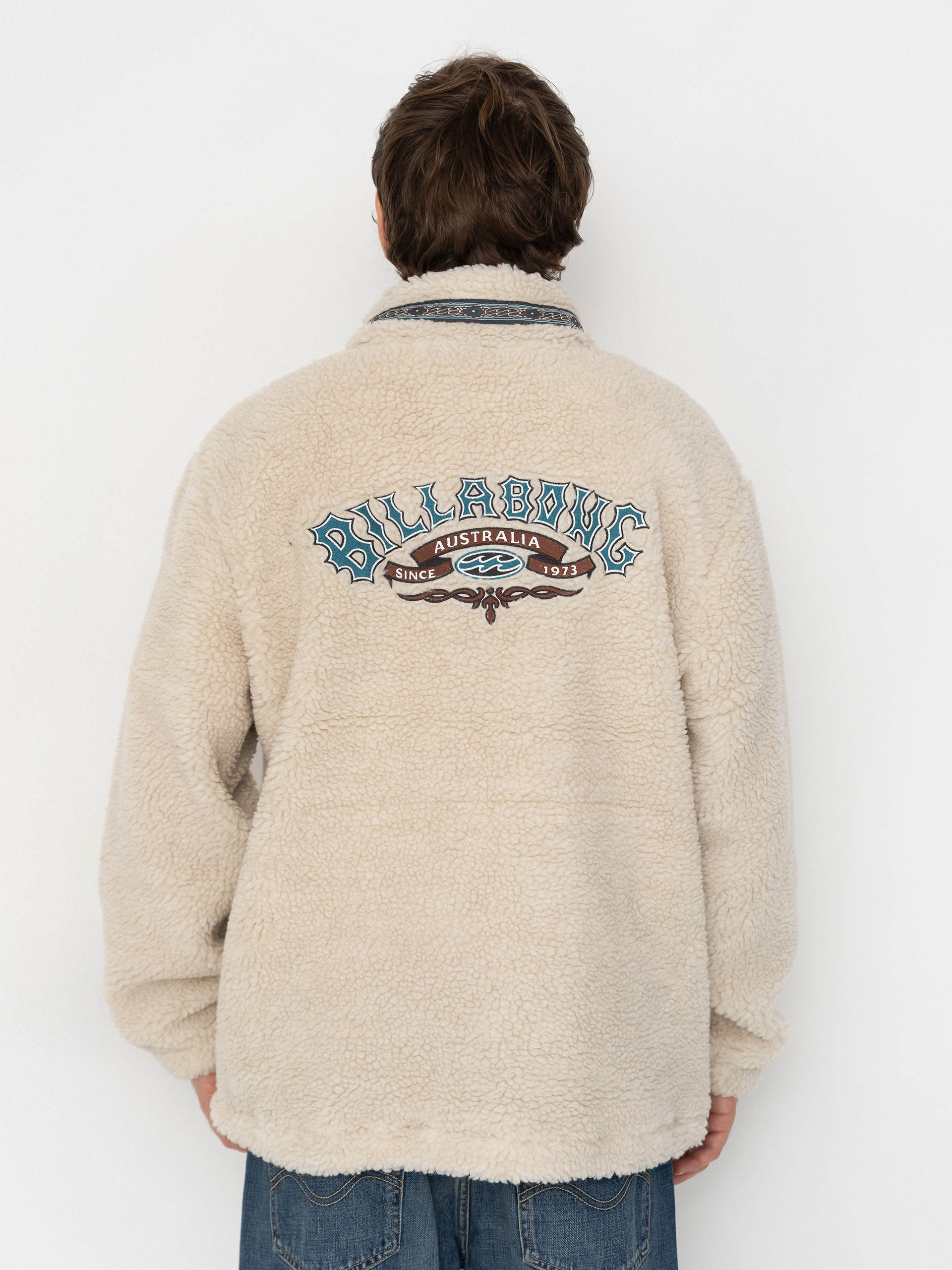Mens Billabong Tombstone Half Zip Fleece  (oatmeal)