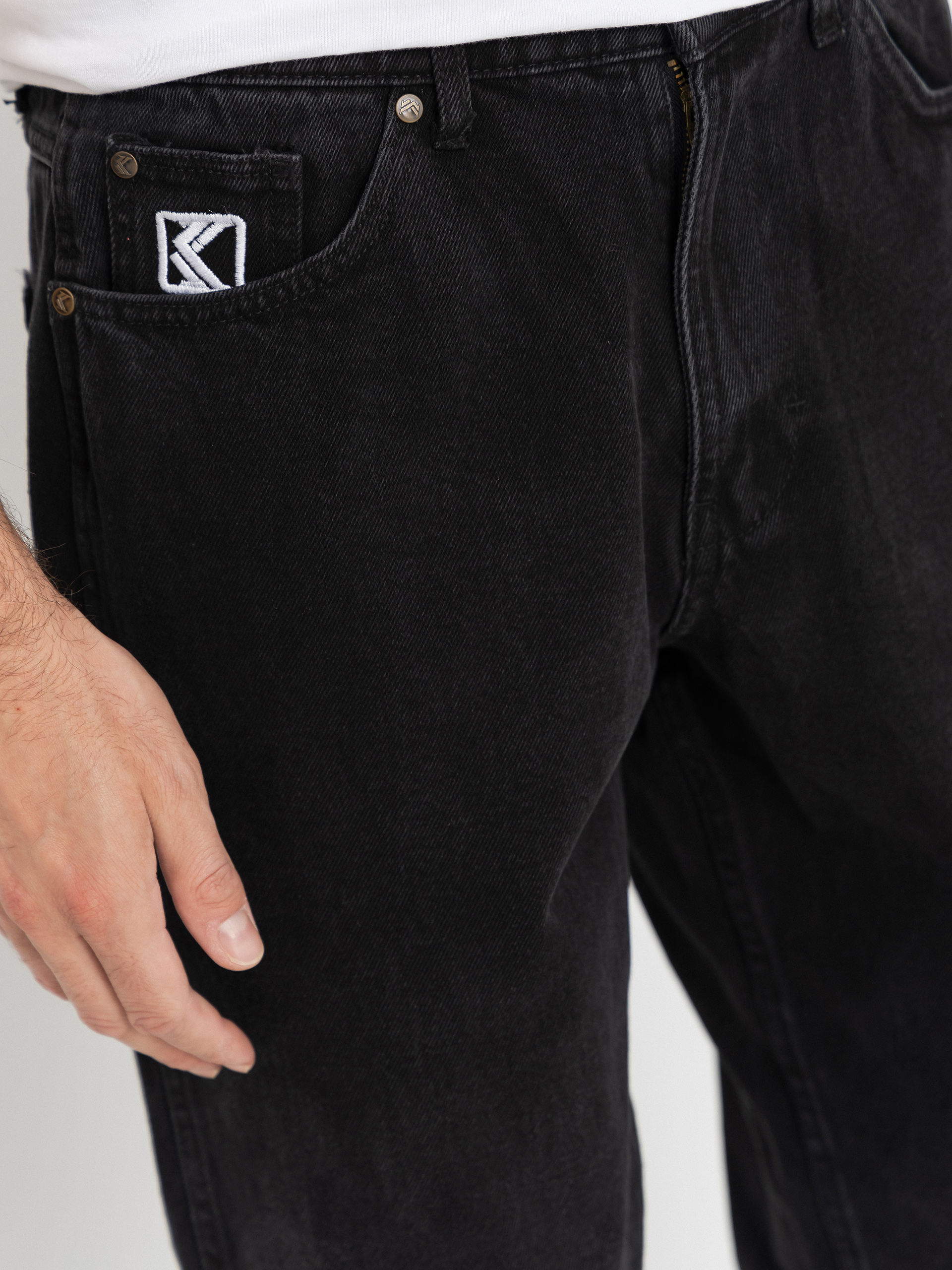 Karl Kani Small Signature Tapered Five Pocket Denim Hose (black)