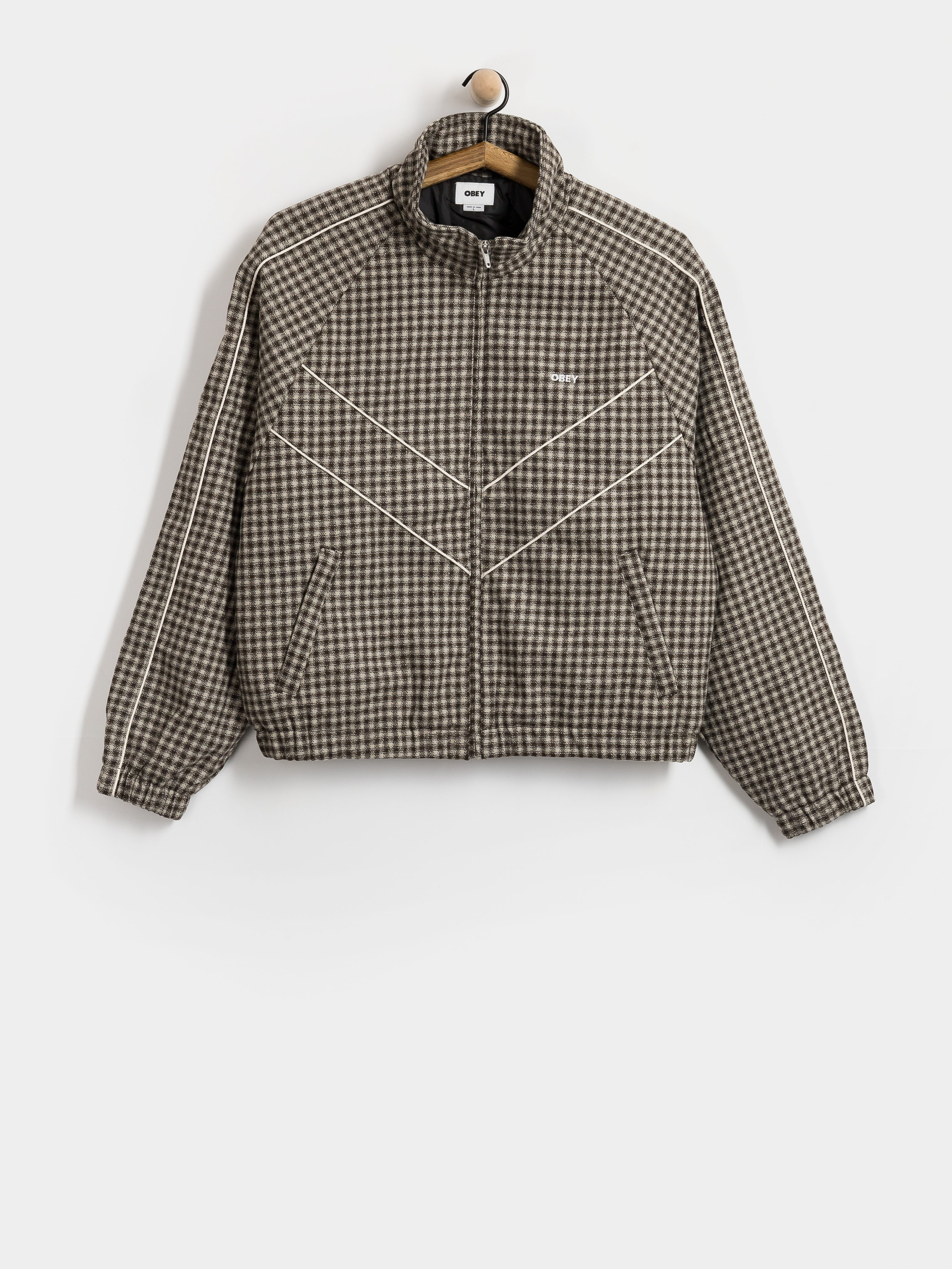 OBEY Leisure Training Jacket (abbey stone plaid)