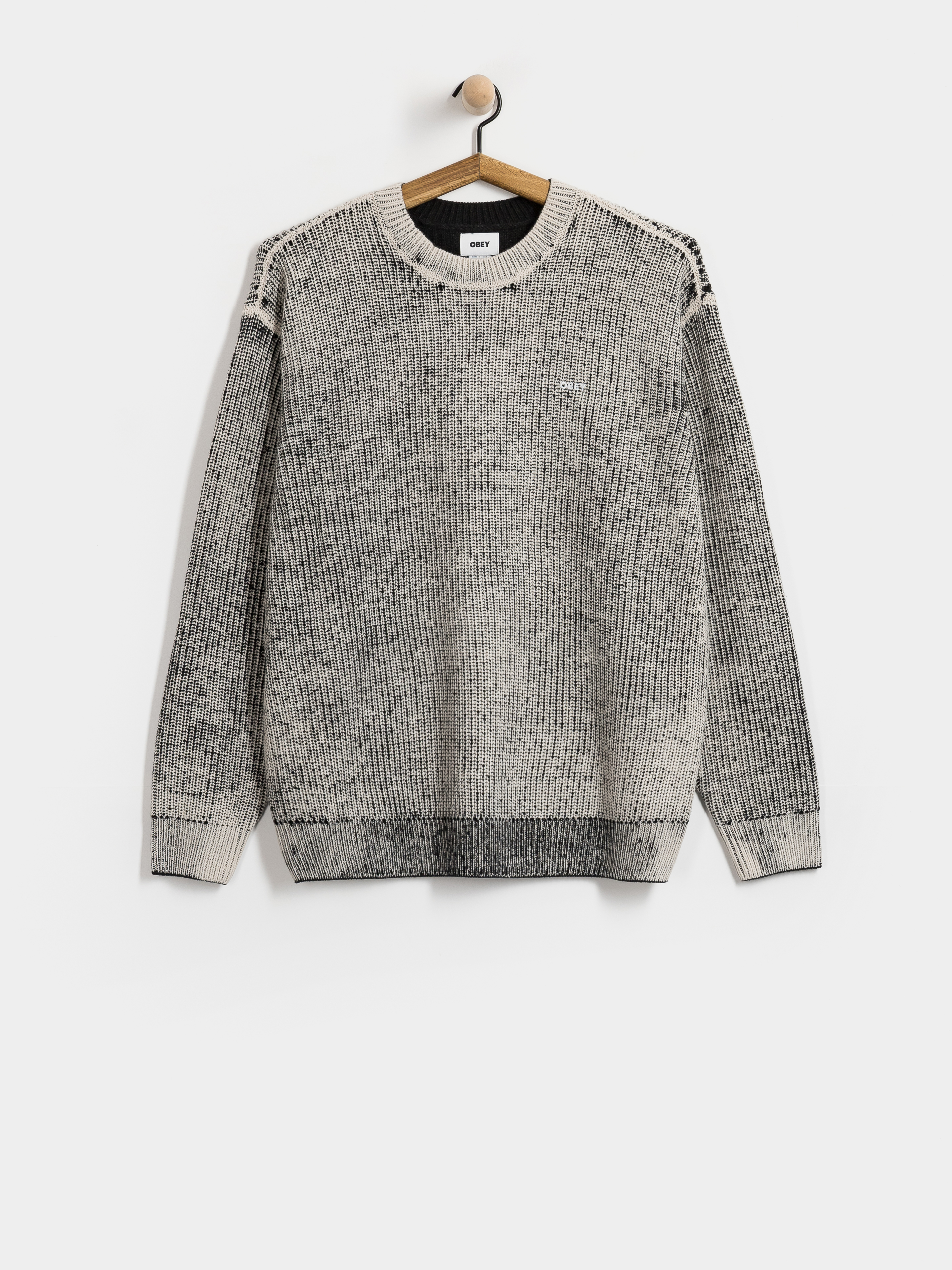 OBEY Spray Effect Sweater (dark black multi)