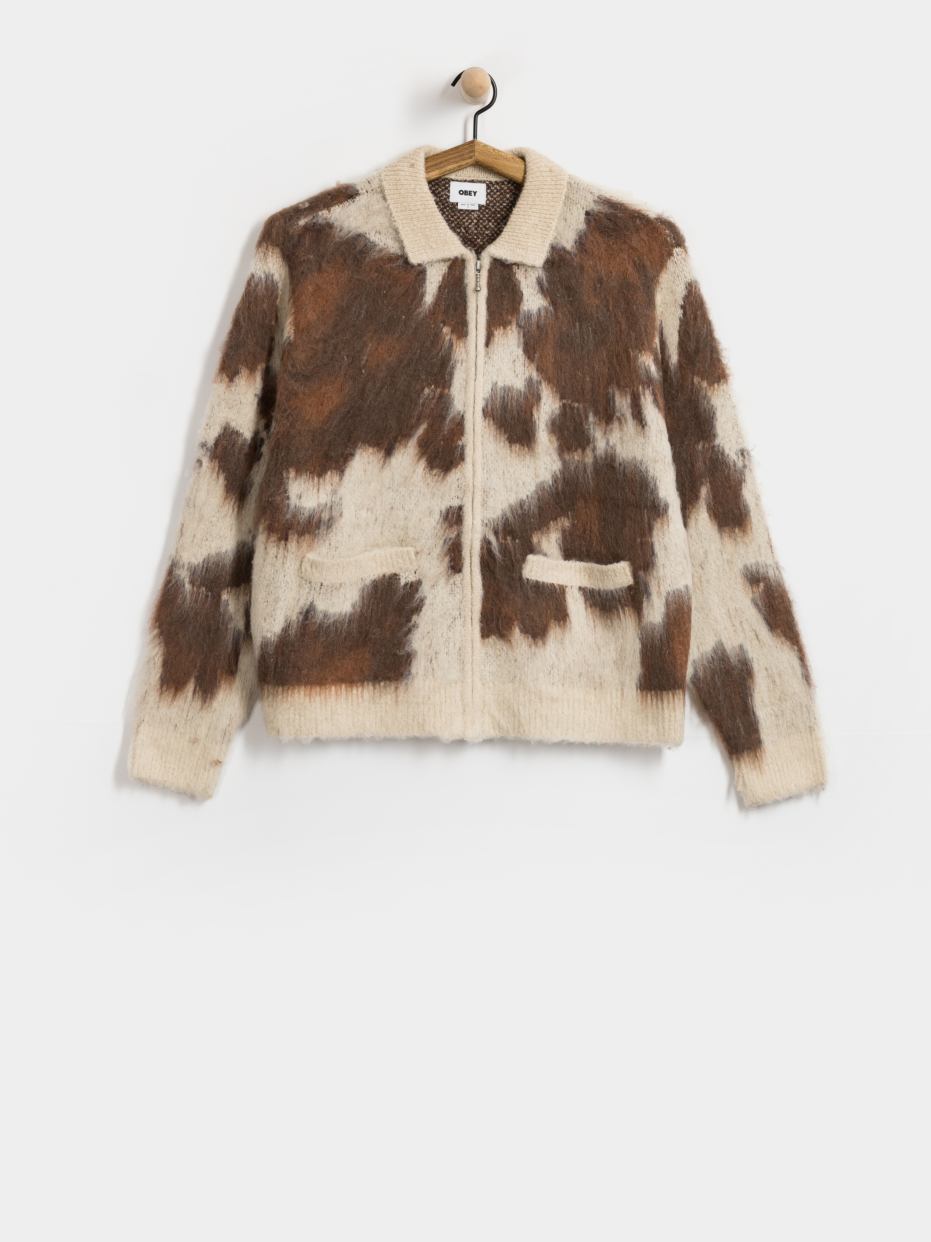 OBEY Cow Pattern Zip Strickjacke (cow multi)