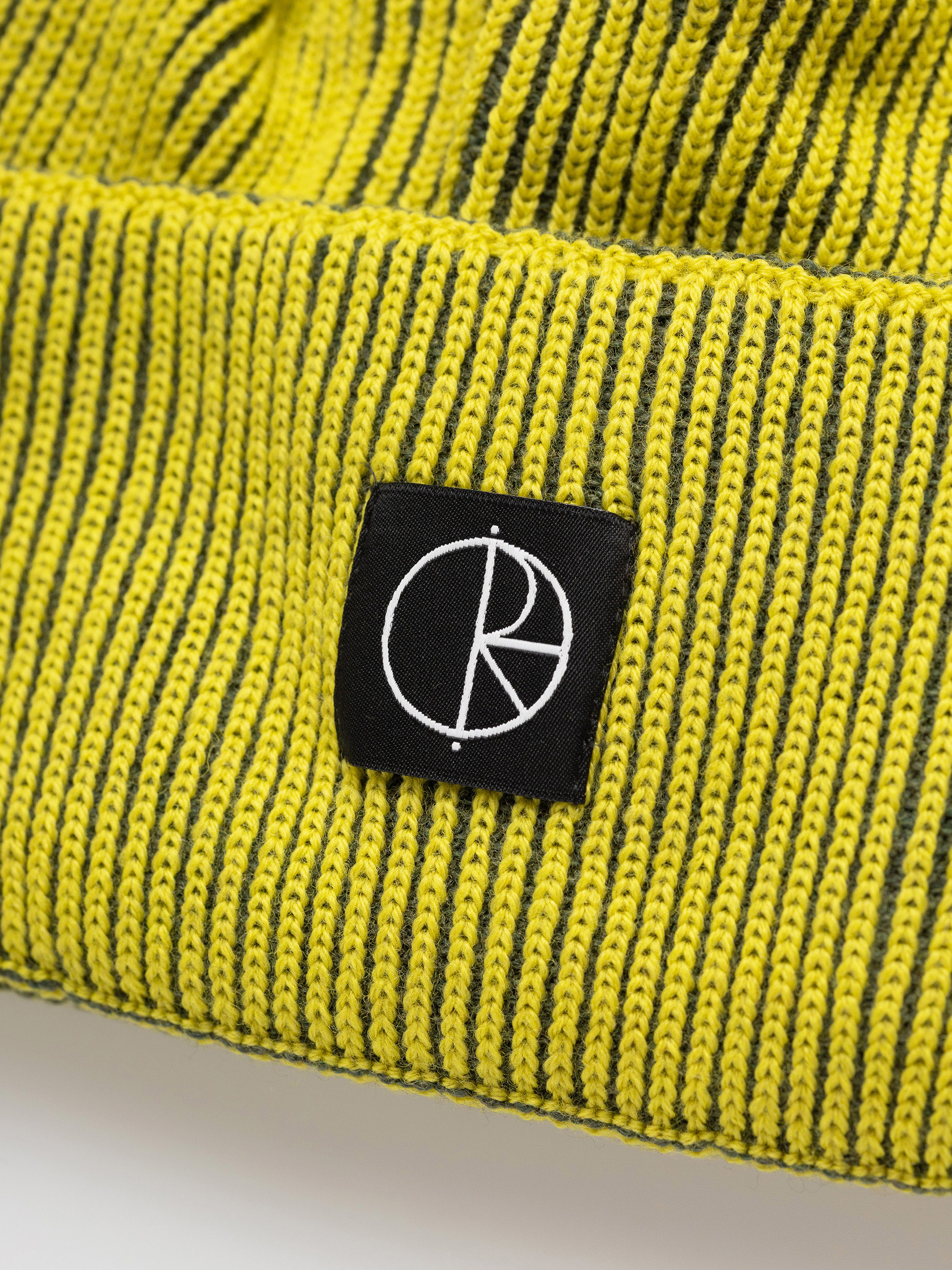 Polar Skate Lines Merino Beanie (chartreuse/army green)