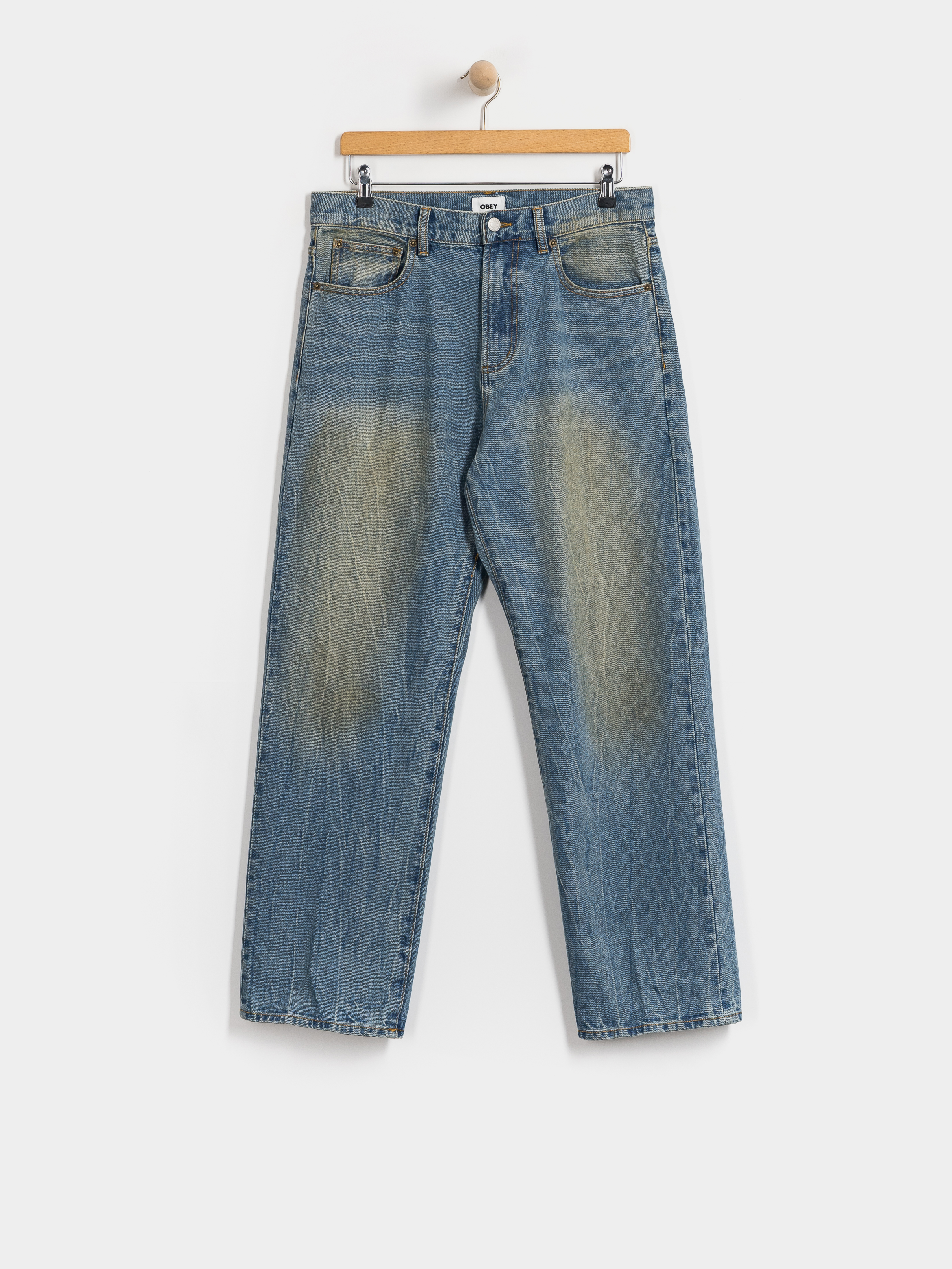 OBEY Pants Nelson Straight Denim (garage wash indigo)