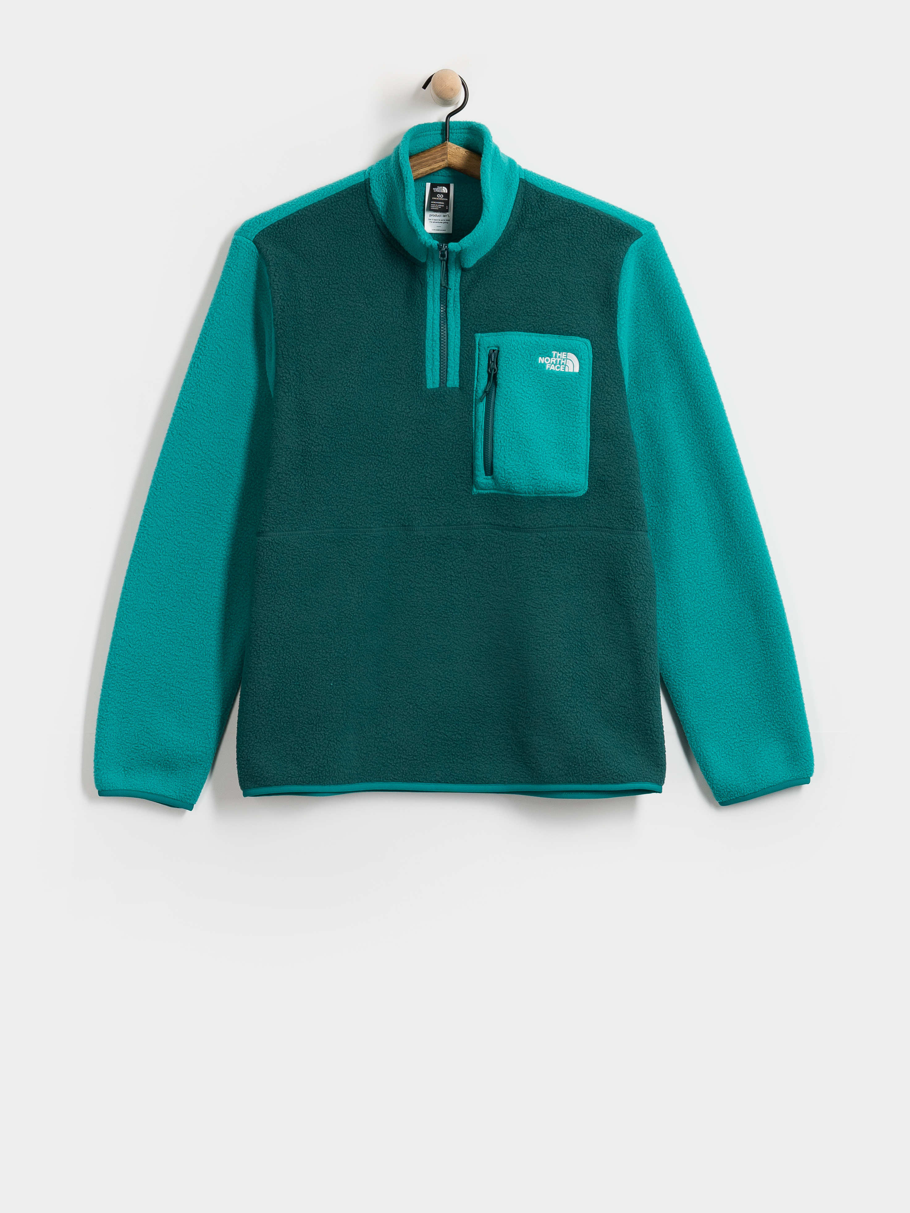 Mens The North Face Yumiori 1/4 Zip Fleece  (pacific teal/restorativ)